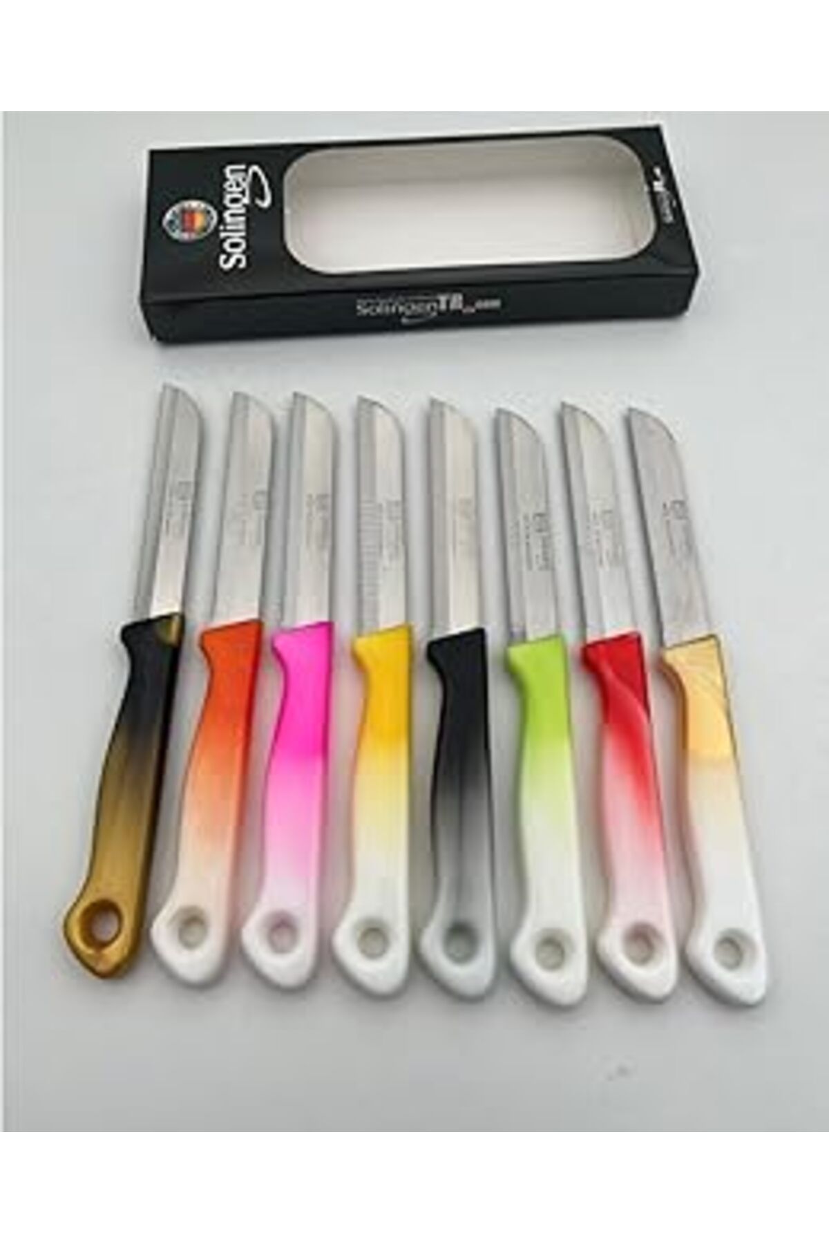 Mu Art Ahşap Solingen Karışık Renkli Meyve Ve Sebze Bıçakları, 6 Parça