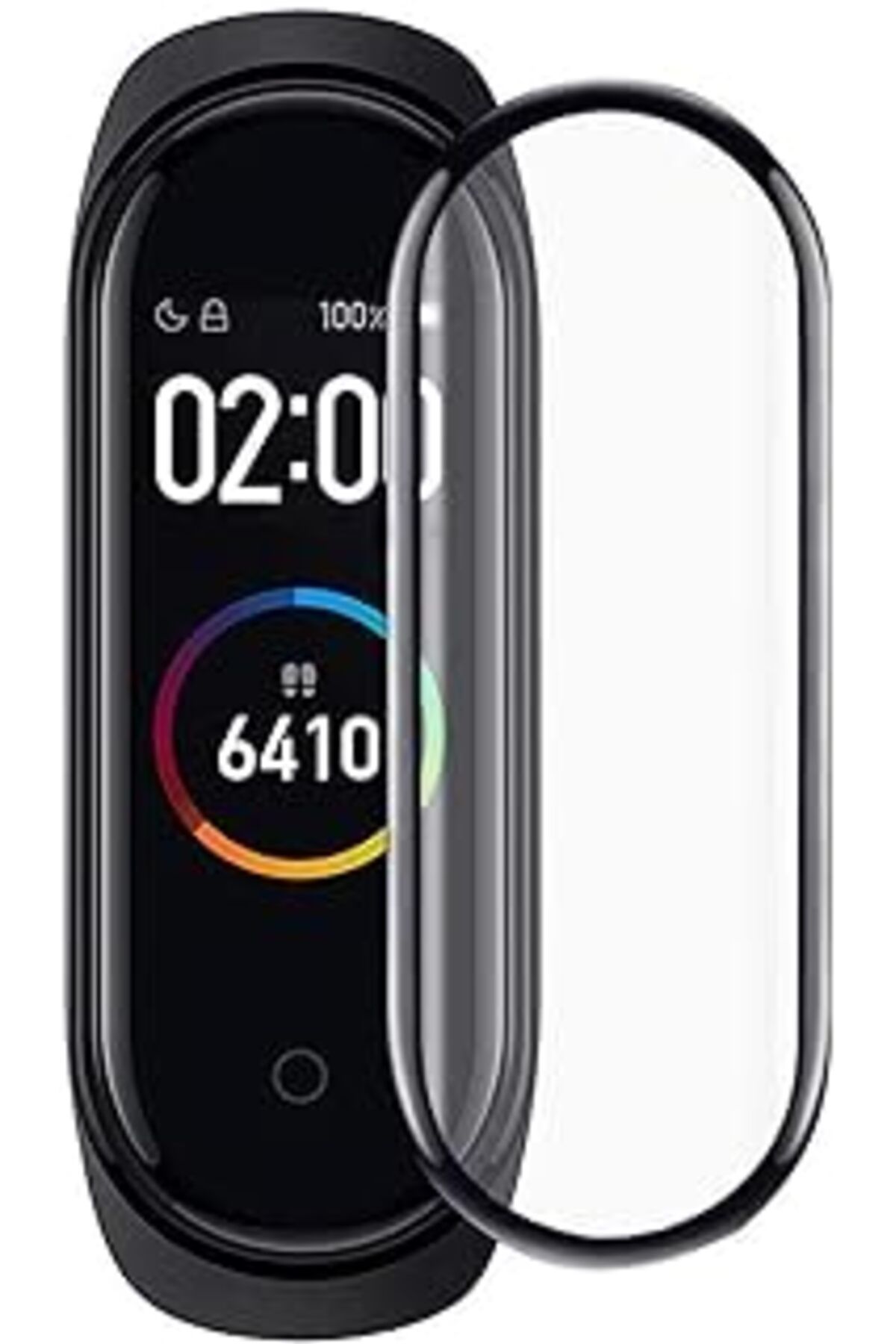 robotrend Microsonic Xiaomi Mi Band 6 Tam Kaplayan Temperli Cam Full Ekran Koruyucu Siyah