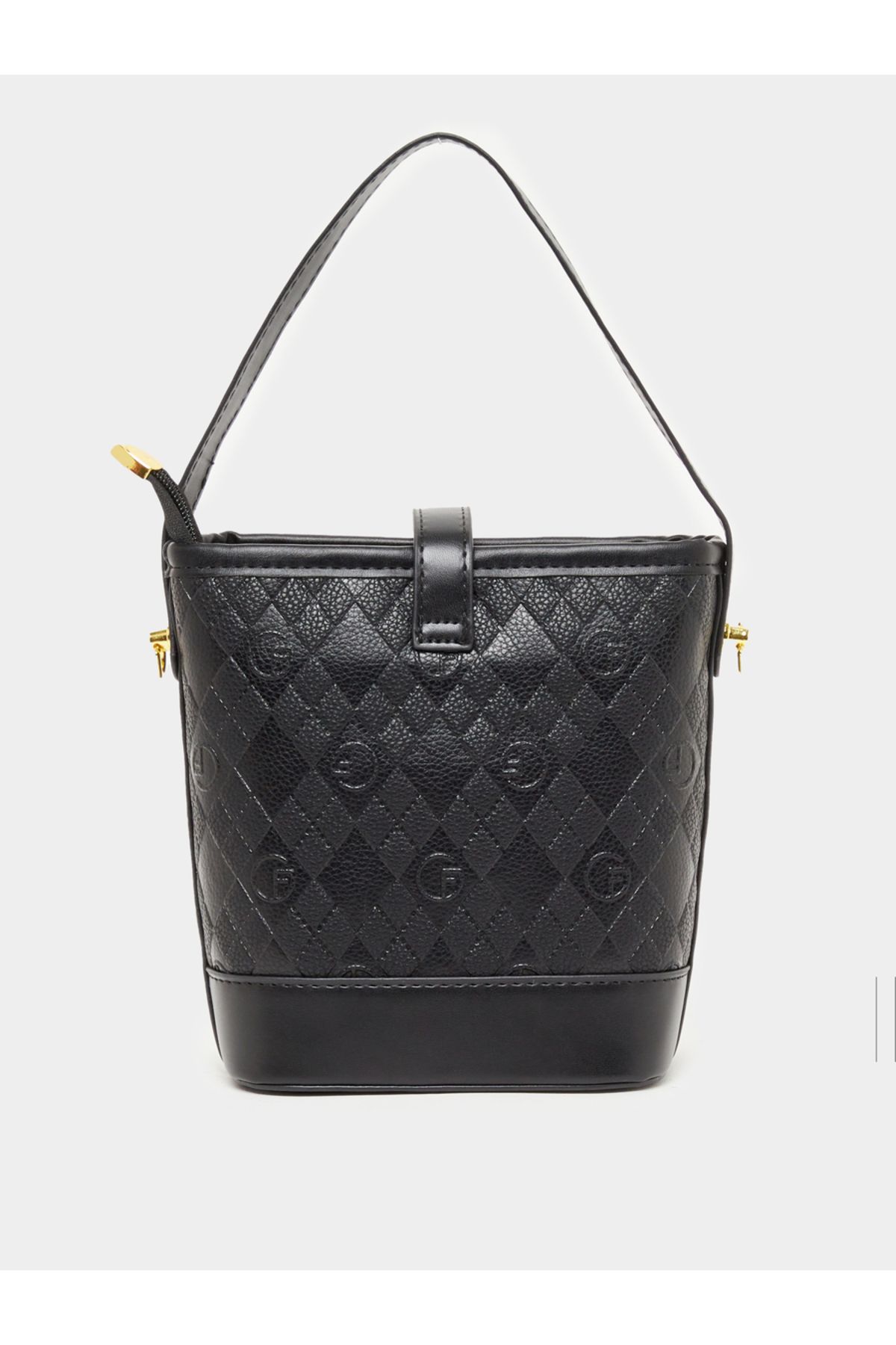 Styli-Textured Bucket Bag with Charm Accent 4