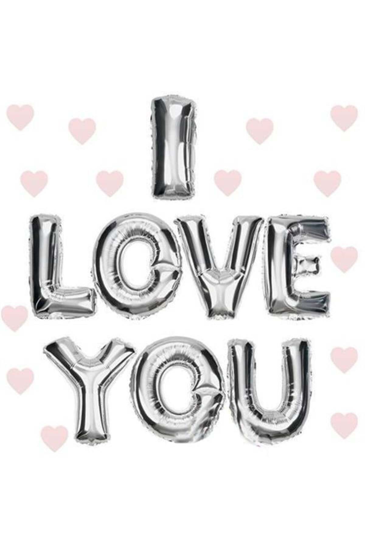 TTT I Love You Folyo Balon Gümüş Renk 35 CM