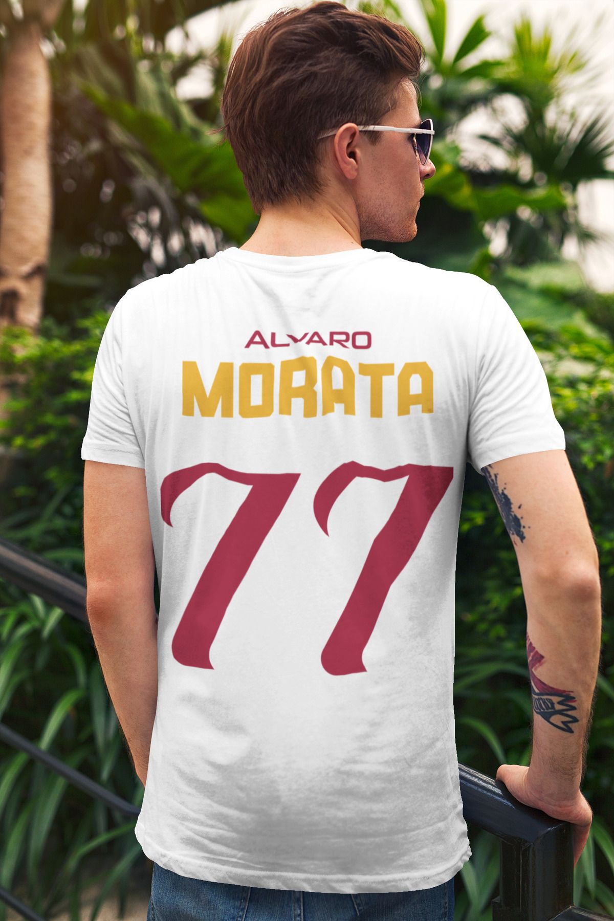 Biy Store Alvaro Morata futbolcu sırt forma baskılı unisex tişört regular fit t-shirt