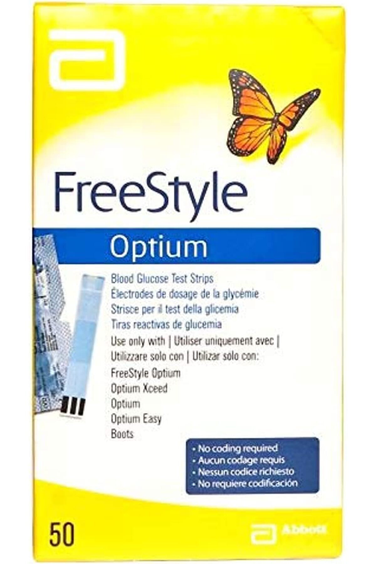 Freestyle-شرائط قياس سكر الدم من أوبتيوم - 50 شريطًا 1