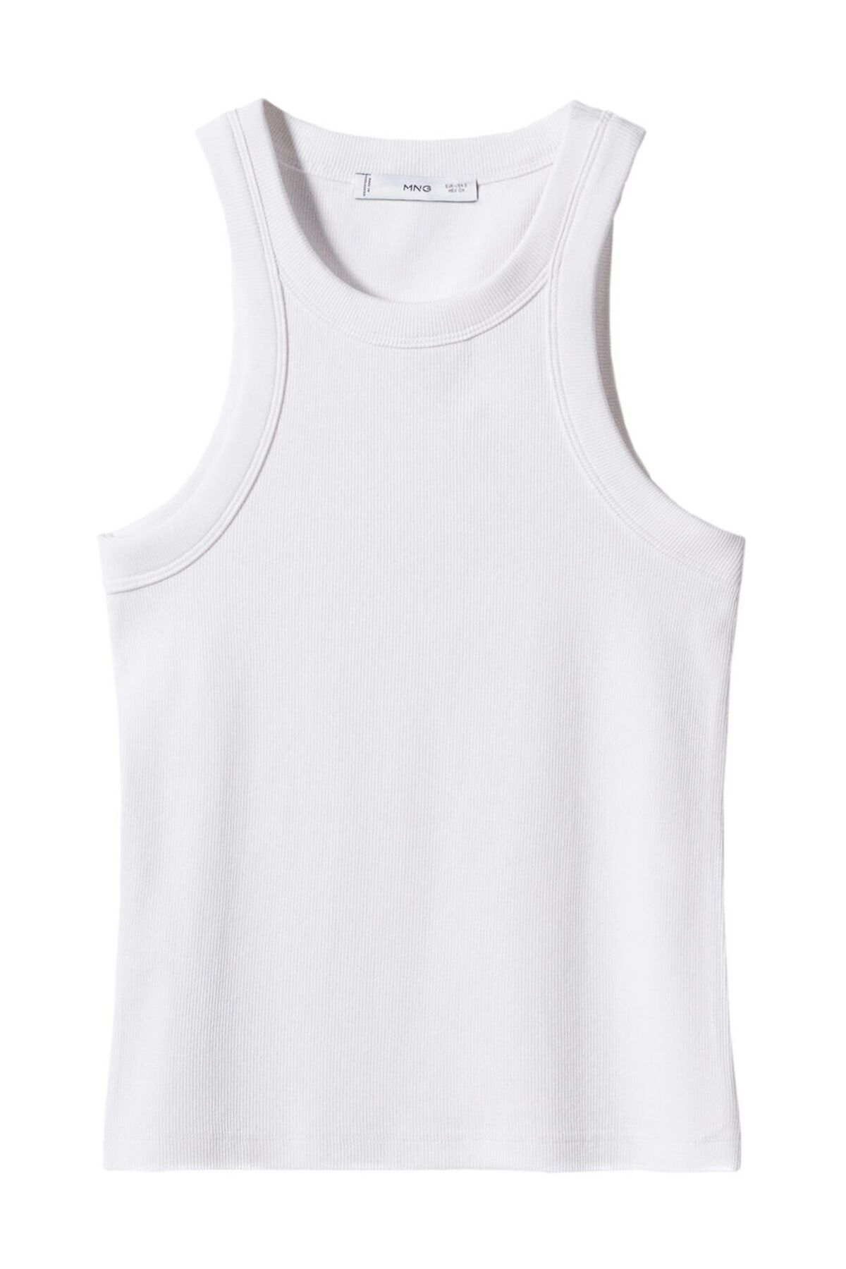 MANGO Woman-Top cu nervuri din amestec de bumbac 5