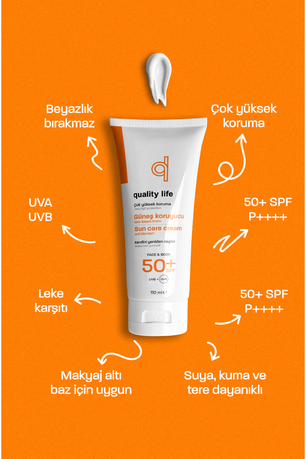 Quality Life Ql Bebek Ve Yetişkin Güneş Kremi Seti 50+ Faktör 110 Ml Leke Karşıtı fotoğrafı 4 (önizleme)