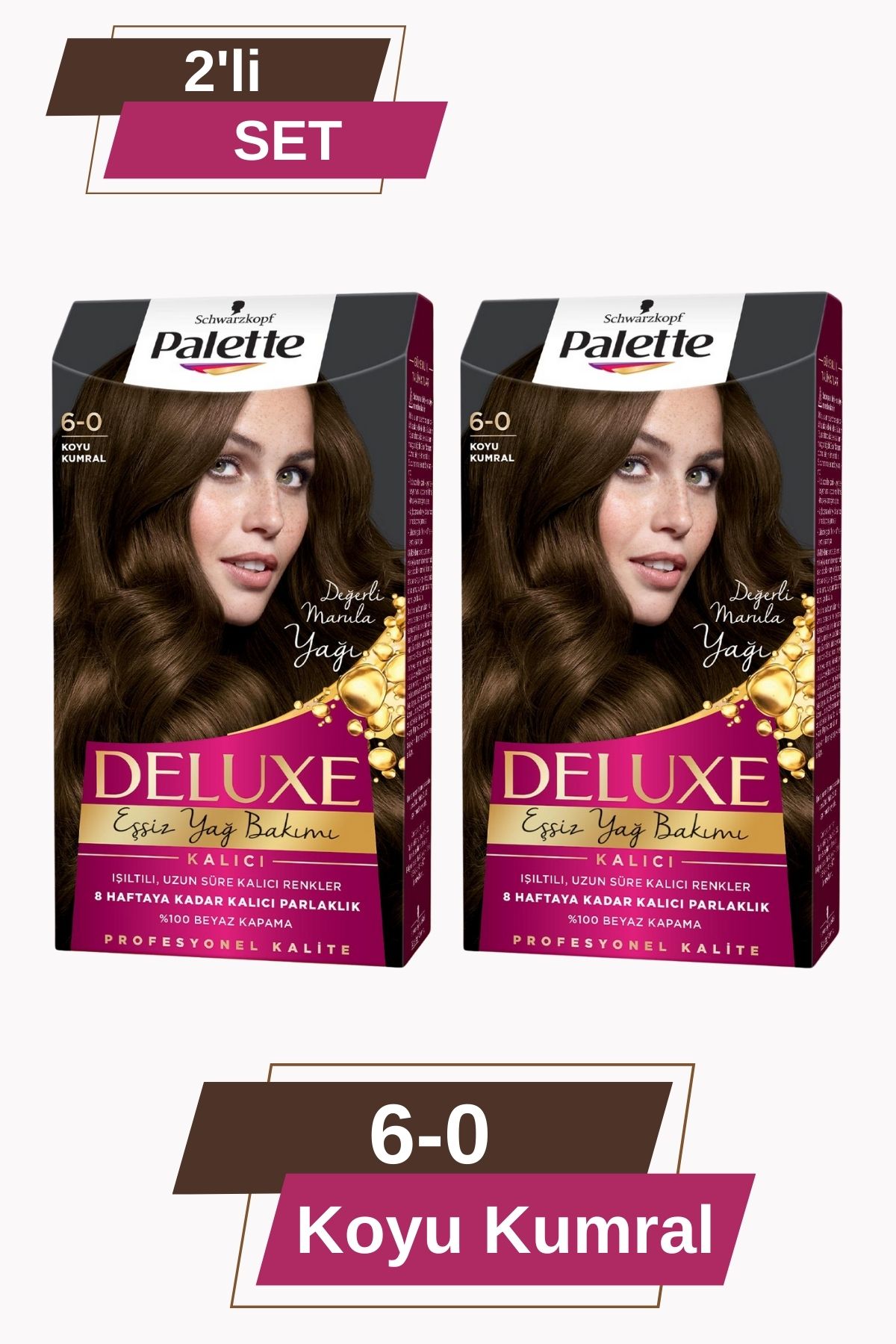 رنگ موی دیلوکس 6-0 تیره ابرن x 2 Palette