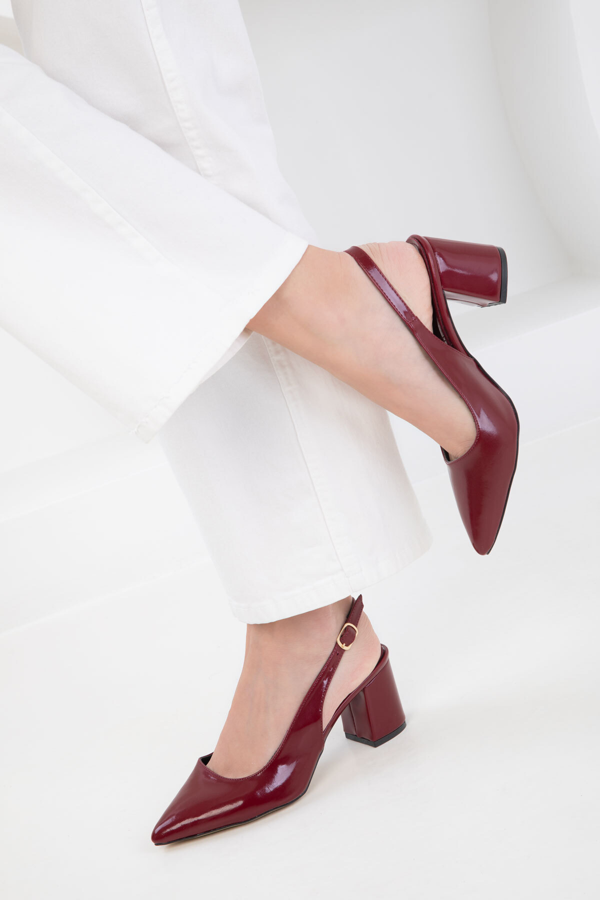 SOHO  Bordo Rugan Kadın Klasik Topuklu Ayakkabı 20371 - Görsel 2