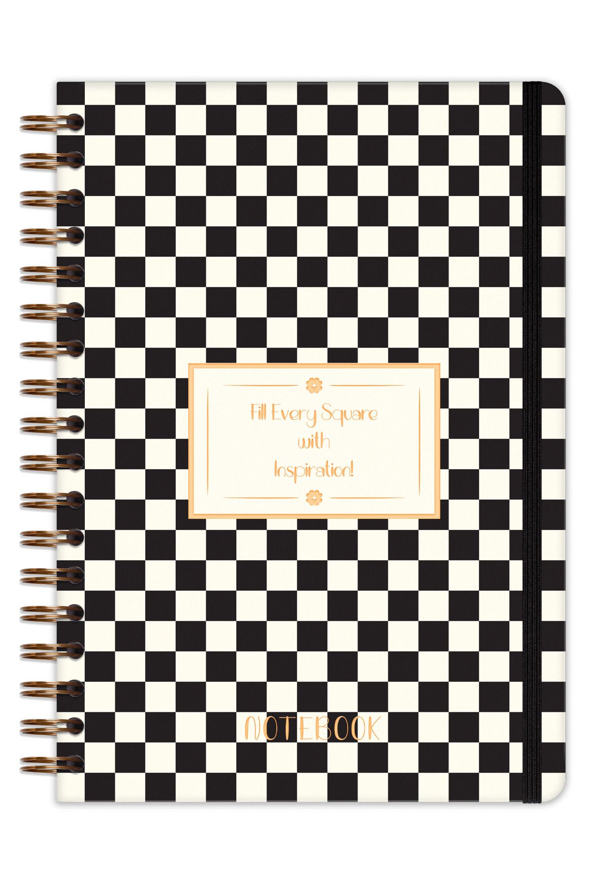 Matt Notebook-Spirilli Elastic B5 Notepad 17X24 cm Check Pattern 5