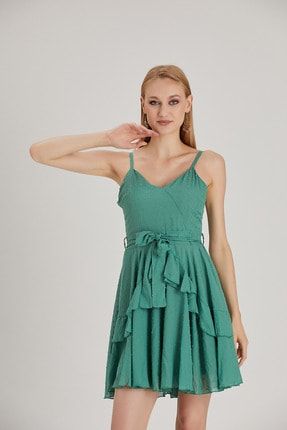Kadın Fırfırlı Şifon Elbise MYS4198
