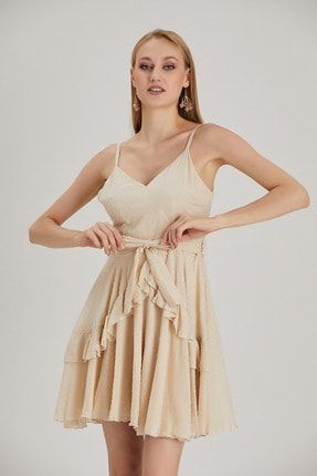Kadın Fırfırlı Şifon Elbise MYS4198