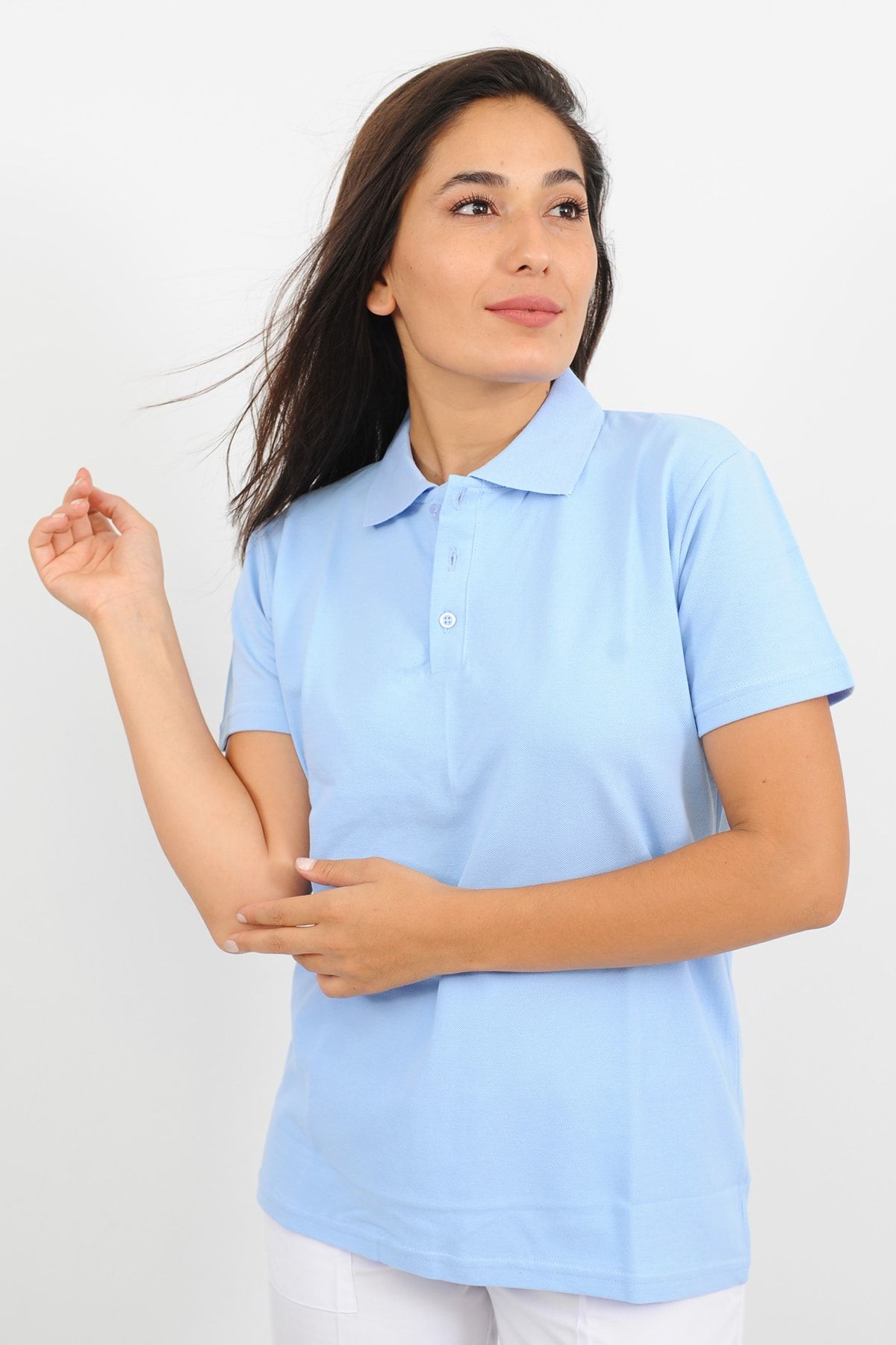 Baby blue clearance polo shirt womens