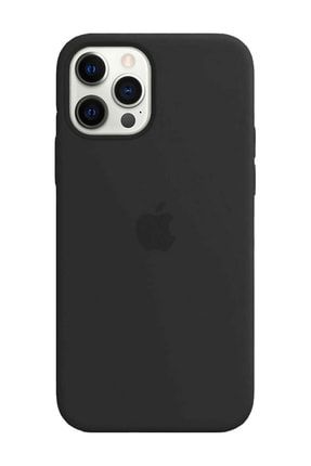 Iphone 11 Pro Uyumlu Logolu Içi Kadife Altı Açık Lansman Siyah Silikon Kılıf PS345K2236