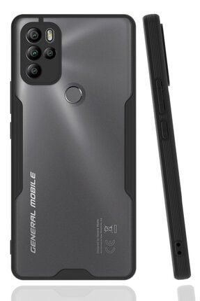 General Mobile Gm 21 Pro Uyumlu Kılıf Kamera Korumalı Arkası Mat Silikon Platin - Siyah platin-silikon-general-mobile-gm-21-pro