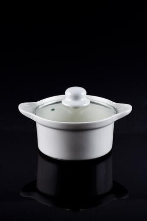 Bianco Perla Porselen Yuvarlak Cam Kapaklı Mini Sunum Tencere - 20 Cm SCT-010871/12