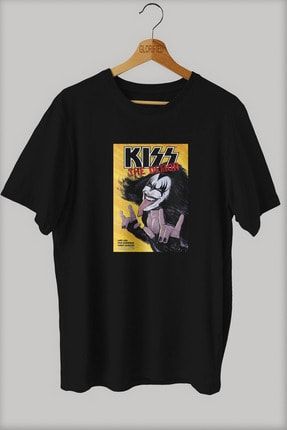 Kiss The Damon Tasarım Baskılı Oversize T-shirt ( Tişört ) %100 Cotton SA62