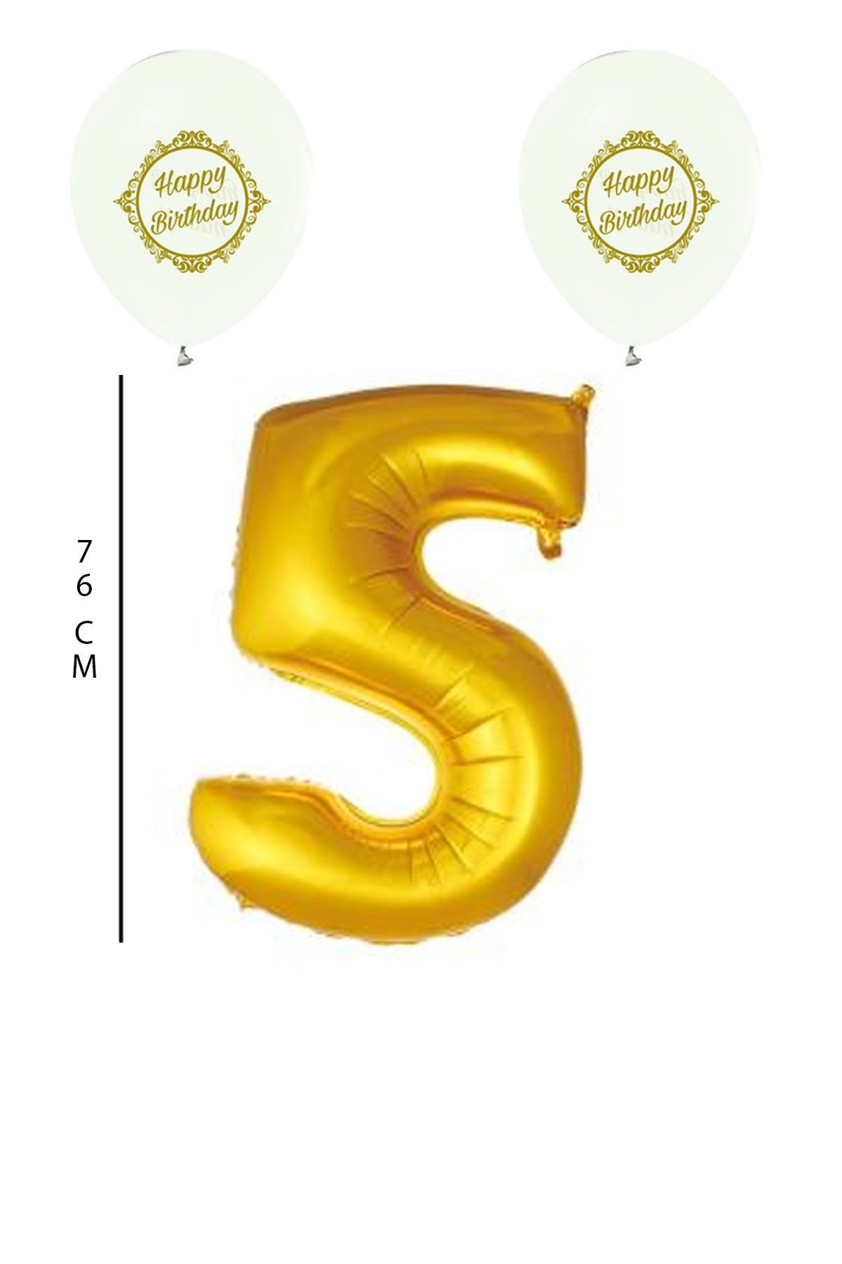 Gold number 5 shop balloon