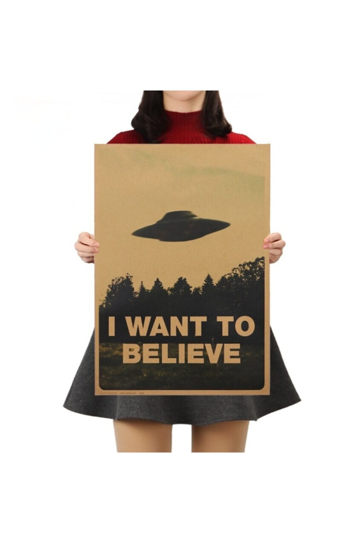 Caph Design I Want To Believe Vintage Kraft Poster 33x48cm Fiyatı