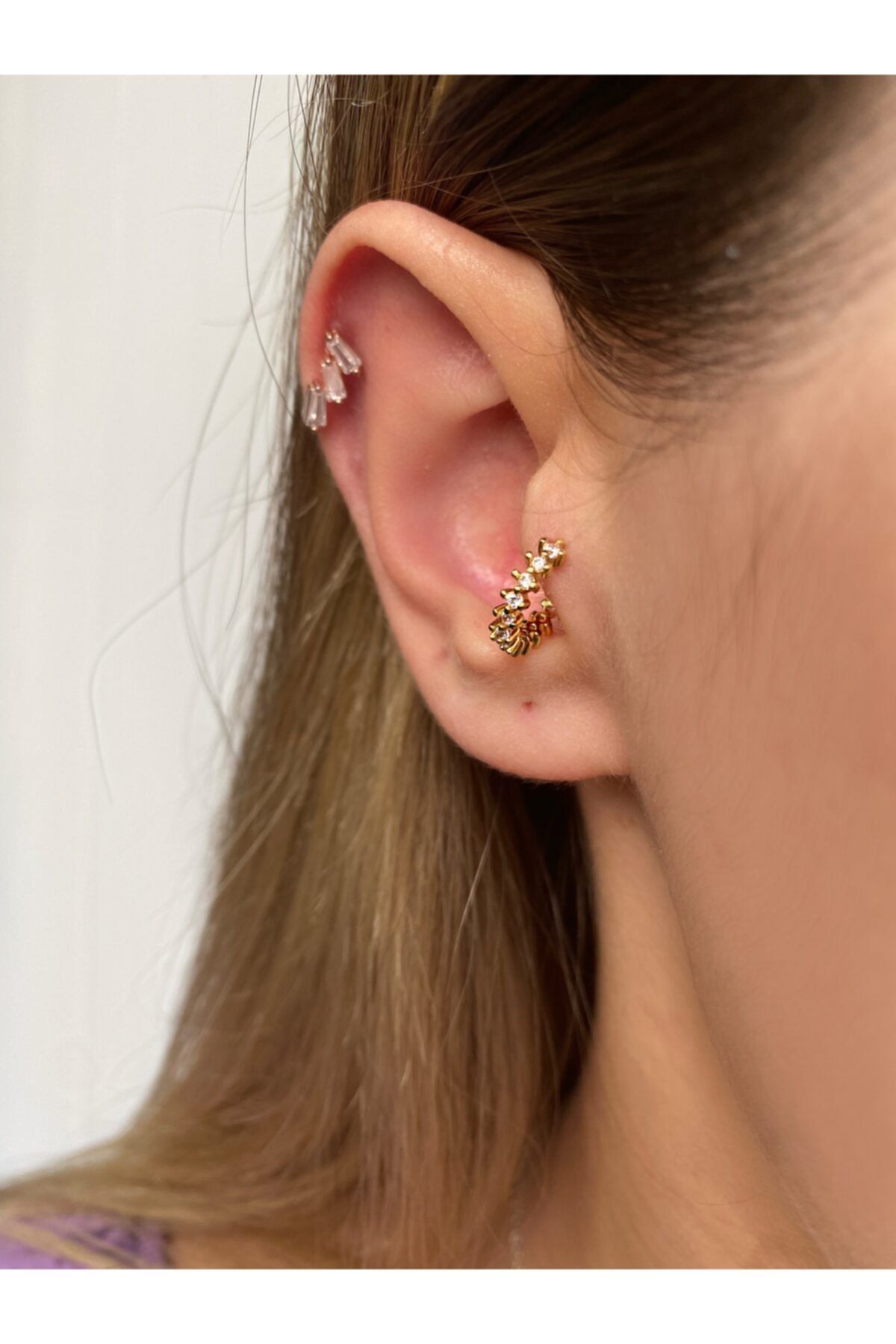 Tragus piercing online ring gold