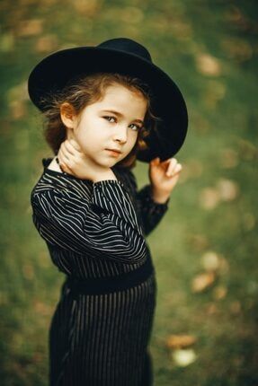 Kız Çocuk Siyah Pamuk Viskon Uzun Elbise VK00015