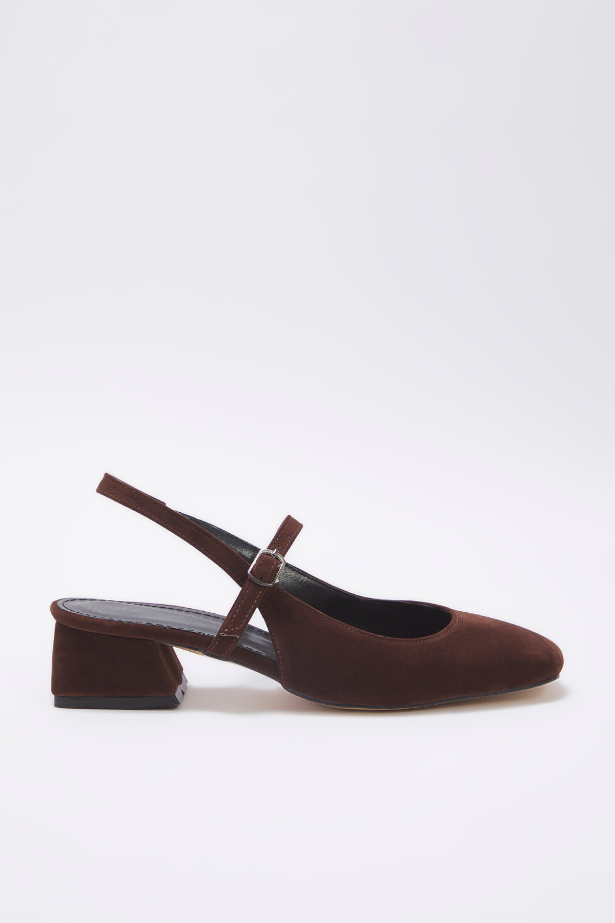 TRENDYOL SHOES-Tmavě hnědé sandály na podpatku Mary Jane Block TAKSS25TO00075 5