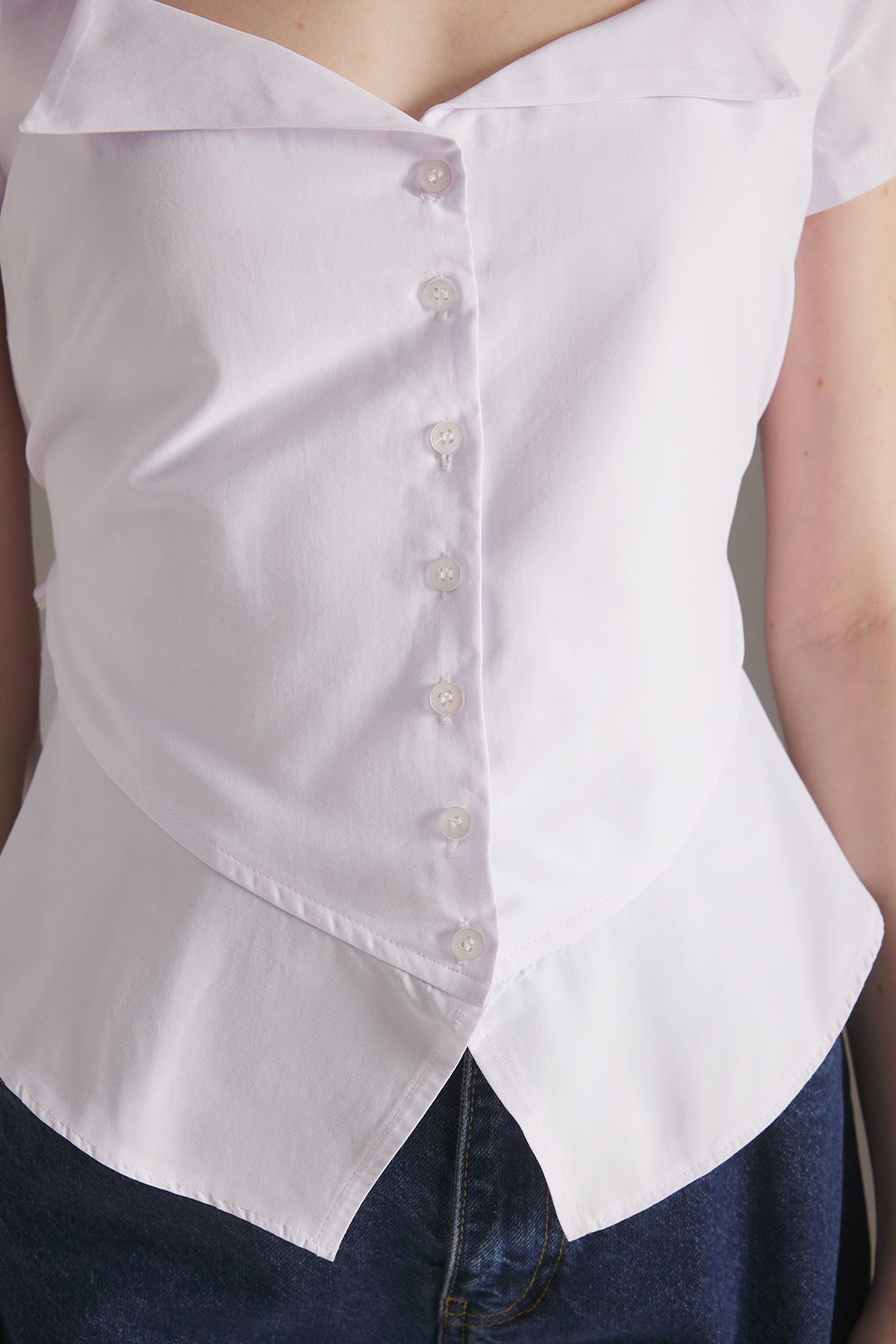 Trendyol Collection-Cămașă cu guler alb detaliat TWOSS25GO00139 3