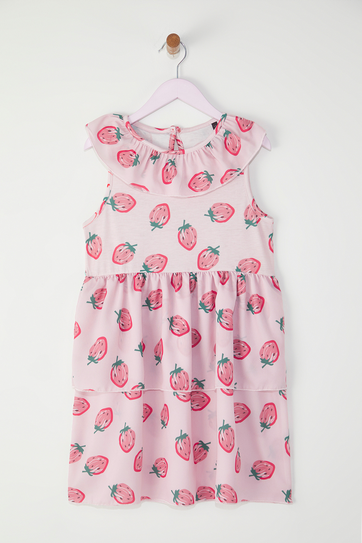 TRENDYOLKIDS-Pink Midi Heart Knitted Dress Tkdss25El00066 1
