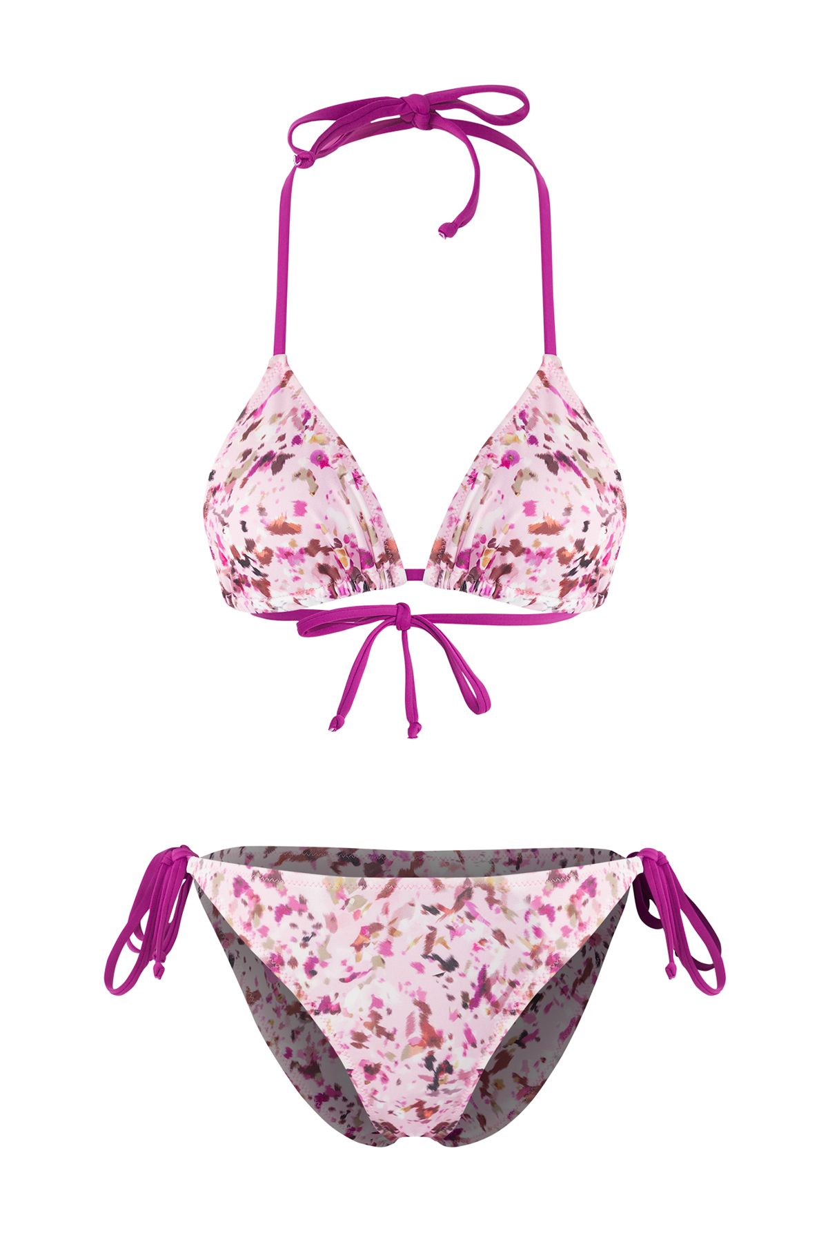 Trendyol Collection-Abstract Patterned Triangle Normal Waist Bikini Set Tbess25Bt00183 6
