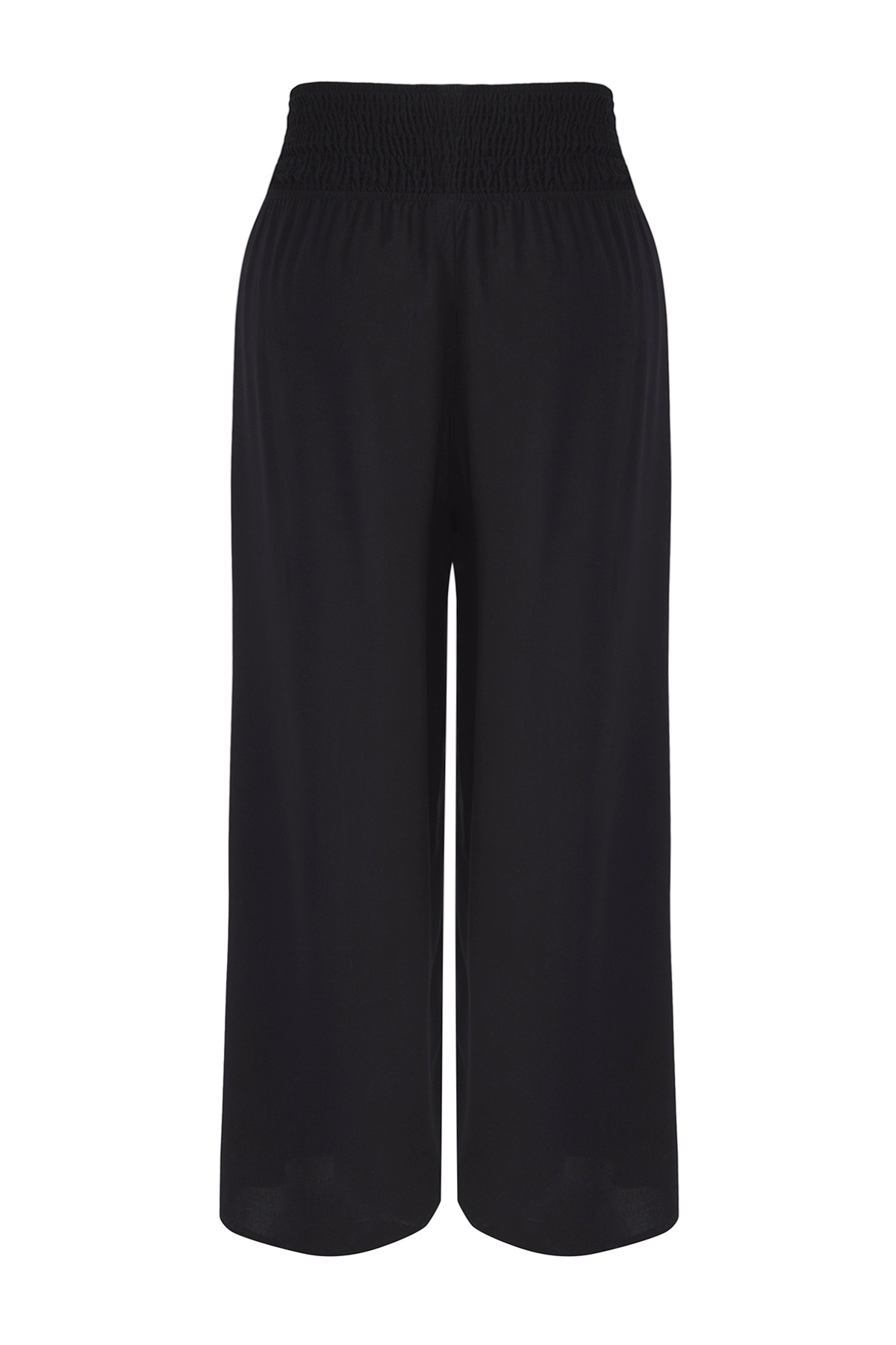 Trendyol Curve-Black Straight Waist Gipped Wide Leg Beach Wear Large Size Pants Tbbss25Ar00010 12