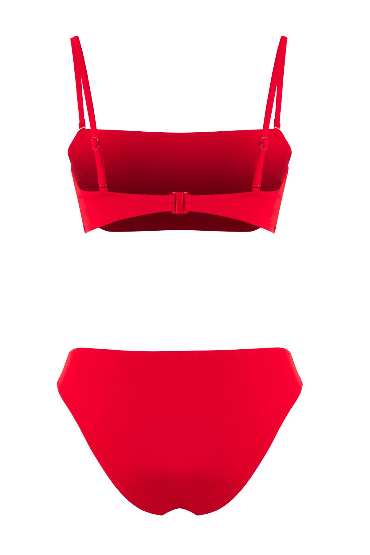 Trendyol Collection-Czerwony zestaw bikini bez ramiączek z normalnym stanem TBESS25BT00184 6