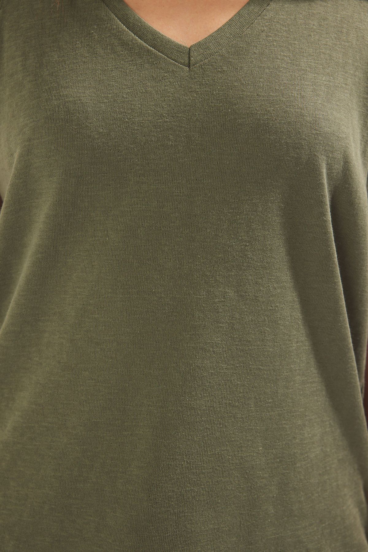 Trendyol Collection-Khaki Linen Look Regular/Normal Fit Knitted Undershirt Twoss25Al00037 3