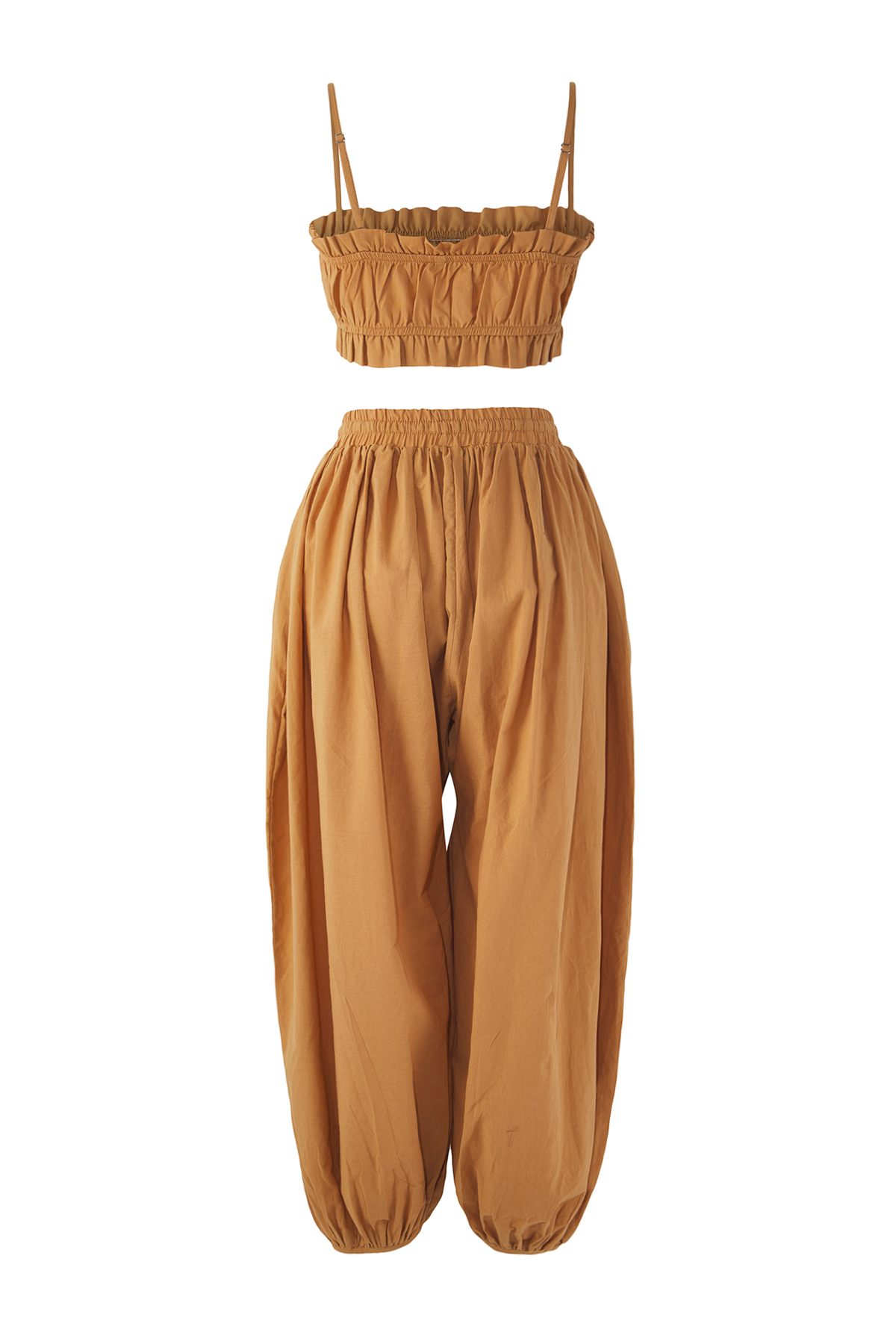 Trendyolmilla  Bej Dokuma Gipeli %100 Pamuk Plaj Bluz-Pantolon Takım TBESS25AU00029 - Görsel 6