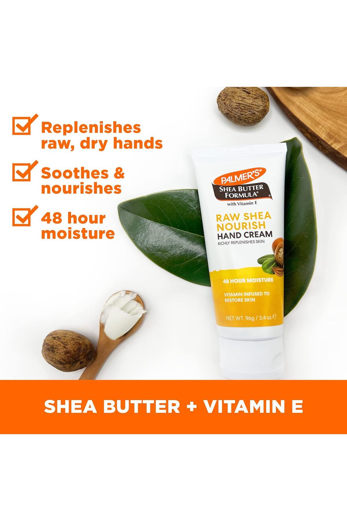 PALMER'S-Raw Shea Nourish Hand Cream, with Vitamin E, 48 Hrs Moisture, nourishes Dry, Cracked Hands 3