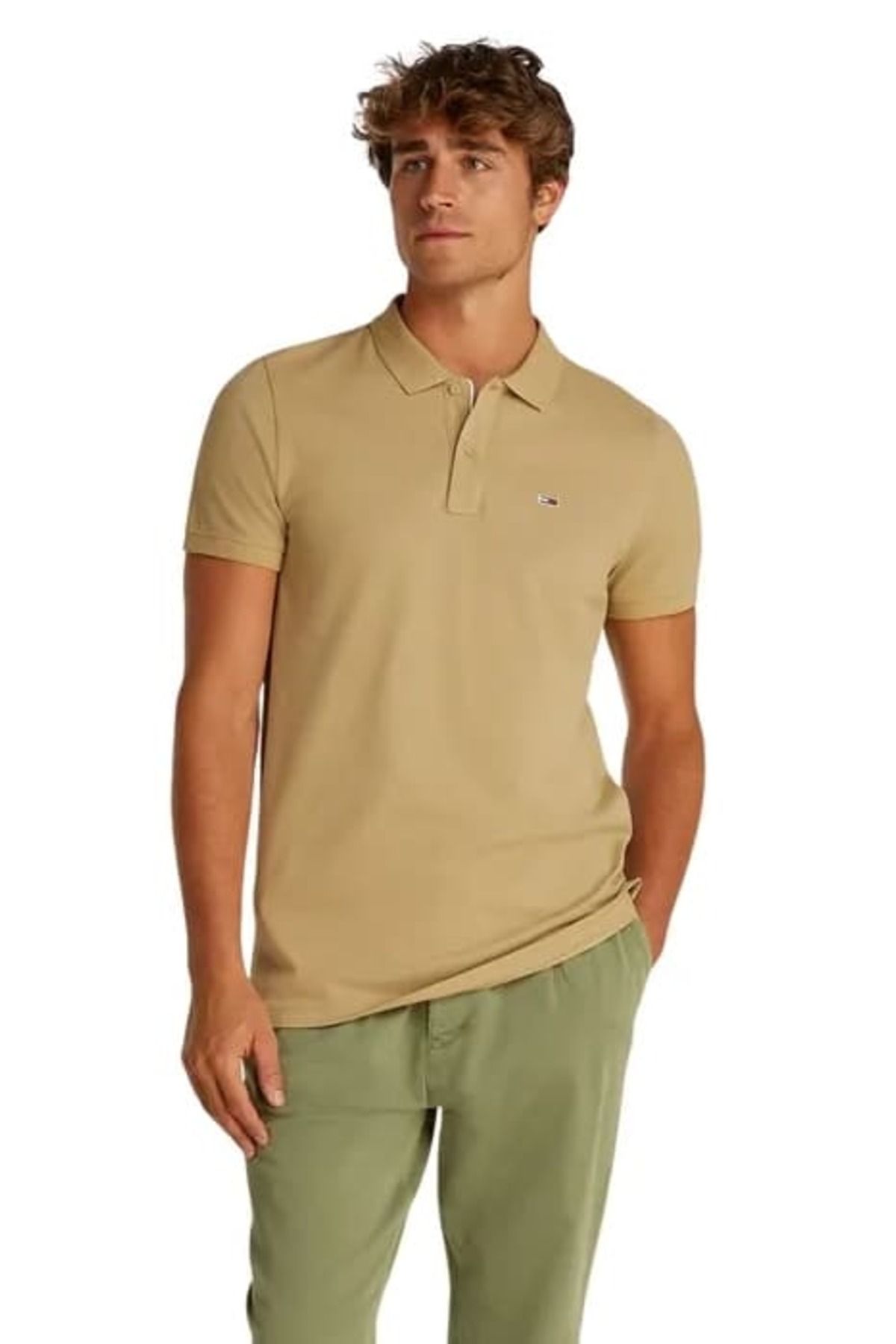 تی شرت پولو مردانه Tjm Slim - قهوه ای روشن Tommy Hilfiger