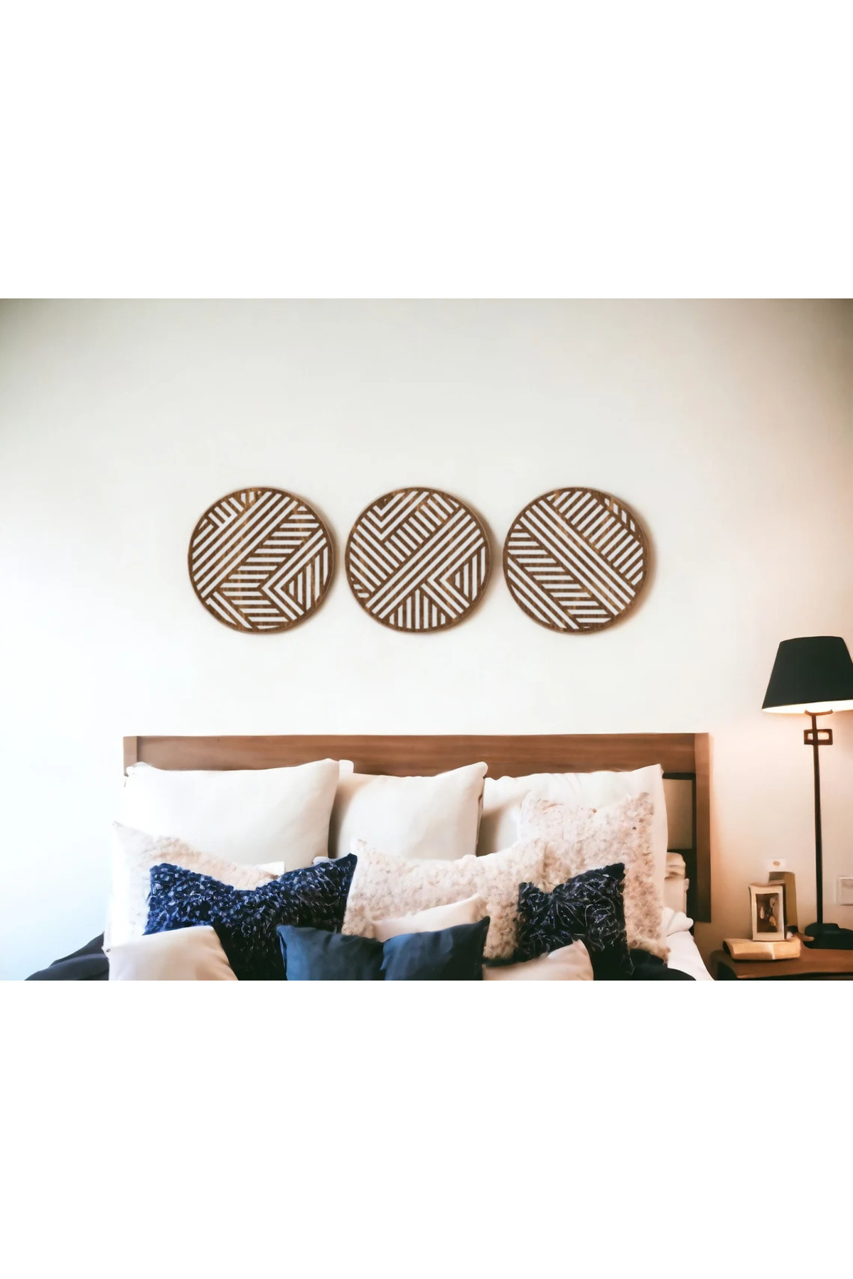 Bohemian Wood Wall Decoration Set of 3 25 cm
