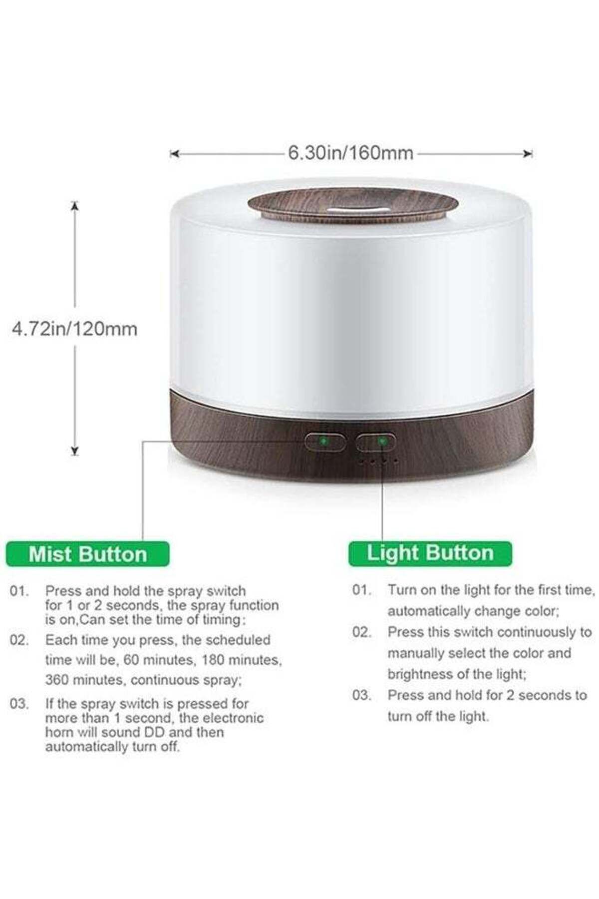 COOYA-Essential Oil Diffuser,500ml Aromatherapy Diffuser for Cool Mist Humidifier,Silent Air Vaporizer 7