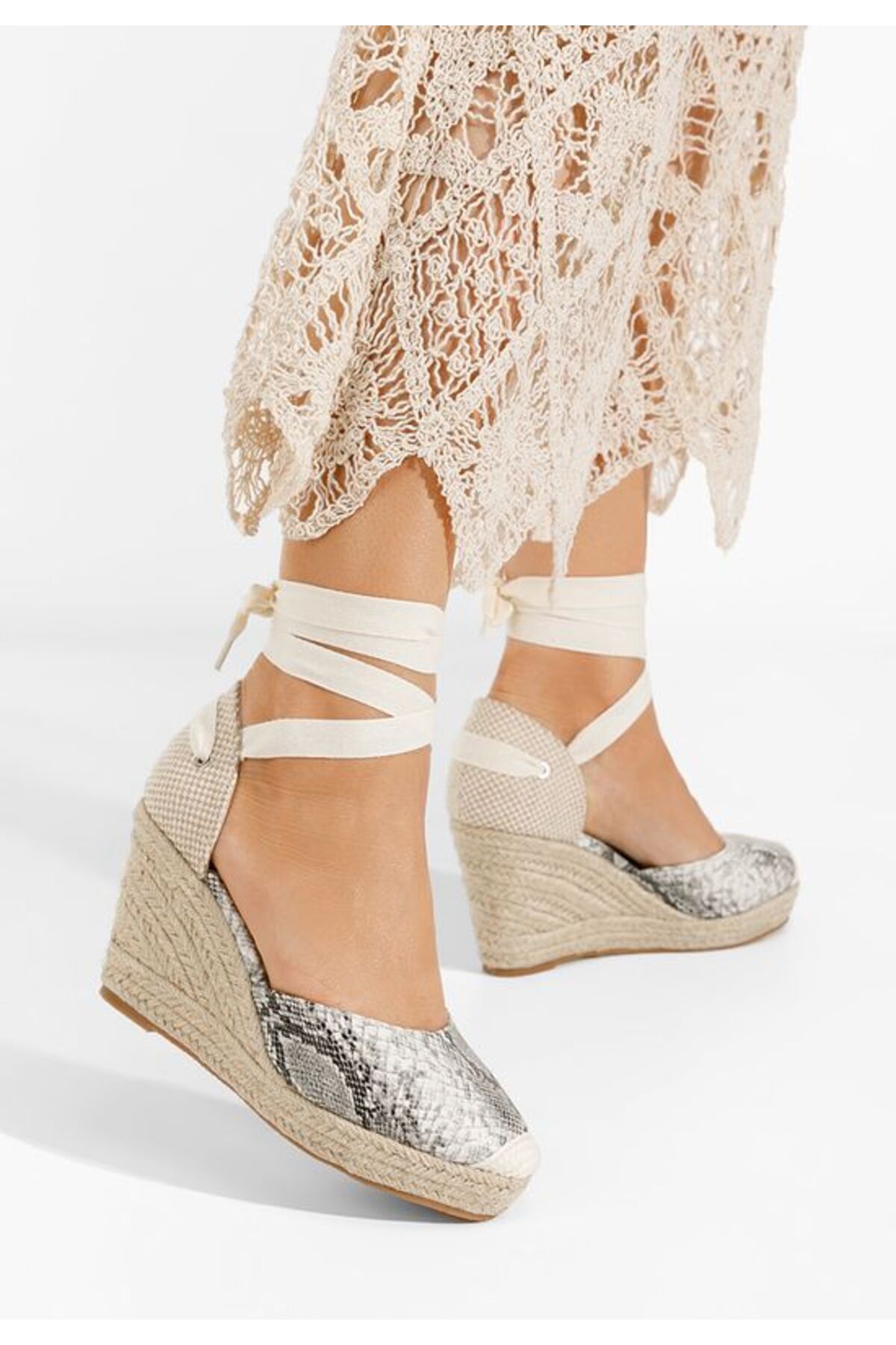 B T Shoes-Sandale Cu Platforma Tip Espadrile Gri Vilena 2