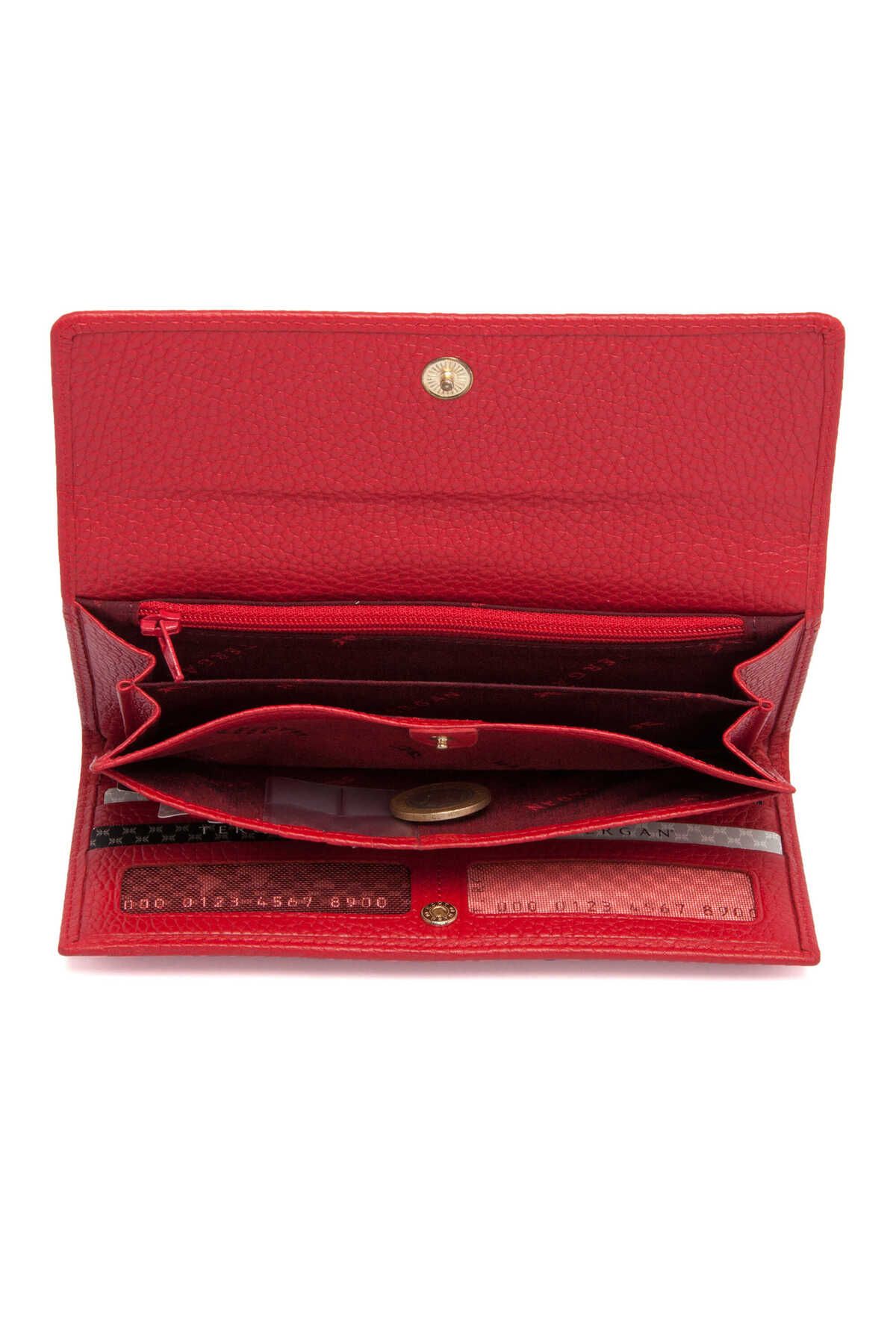 Tergan-Red Leather Women's Wallet - S1Cb 00005719 -B68 4