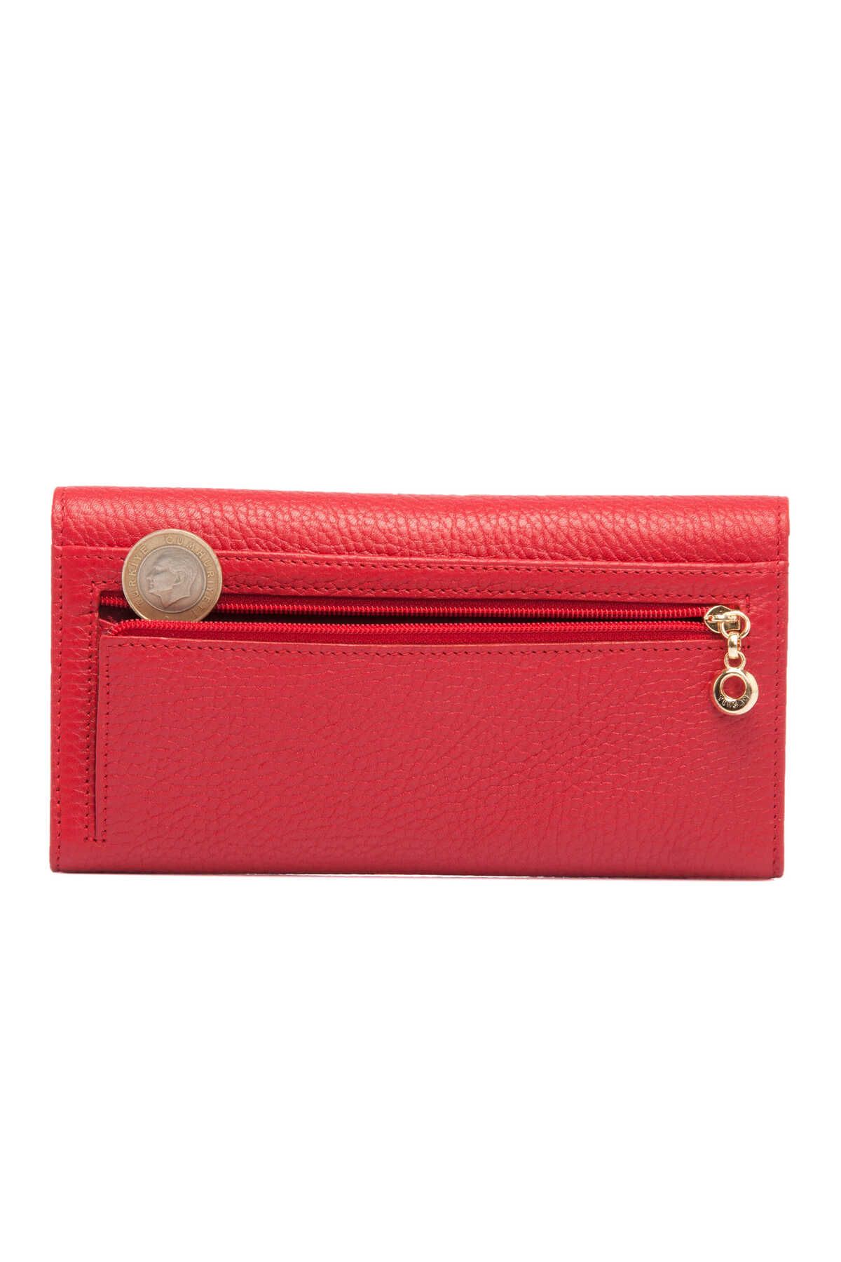 Tergan-Red Leather Women's Wallet - S1Cb 00005719 -B68 5