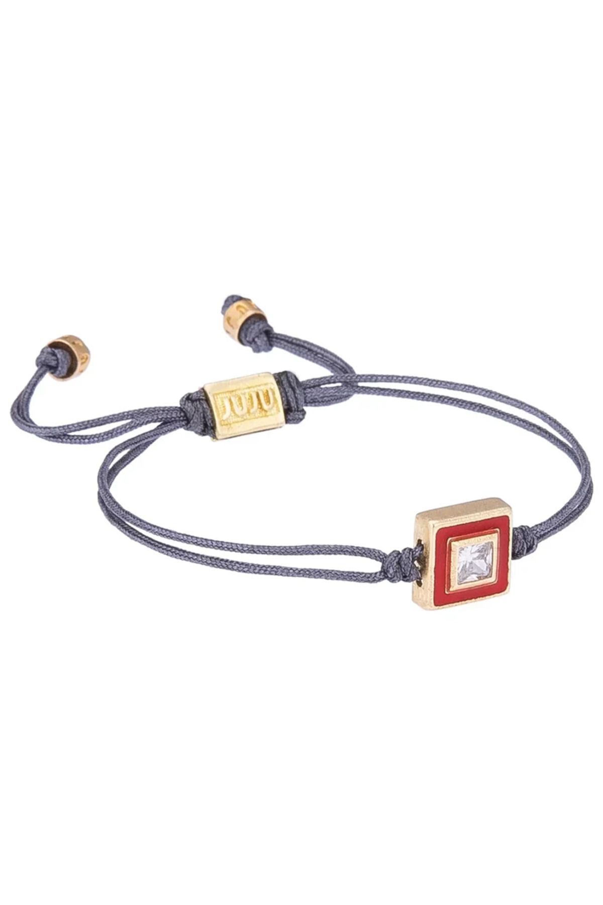 JUJU MOOD-Red and Gray Bracelet with Stone Detail - String Design 2