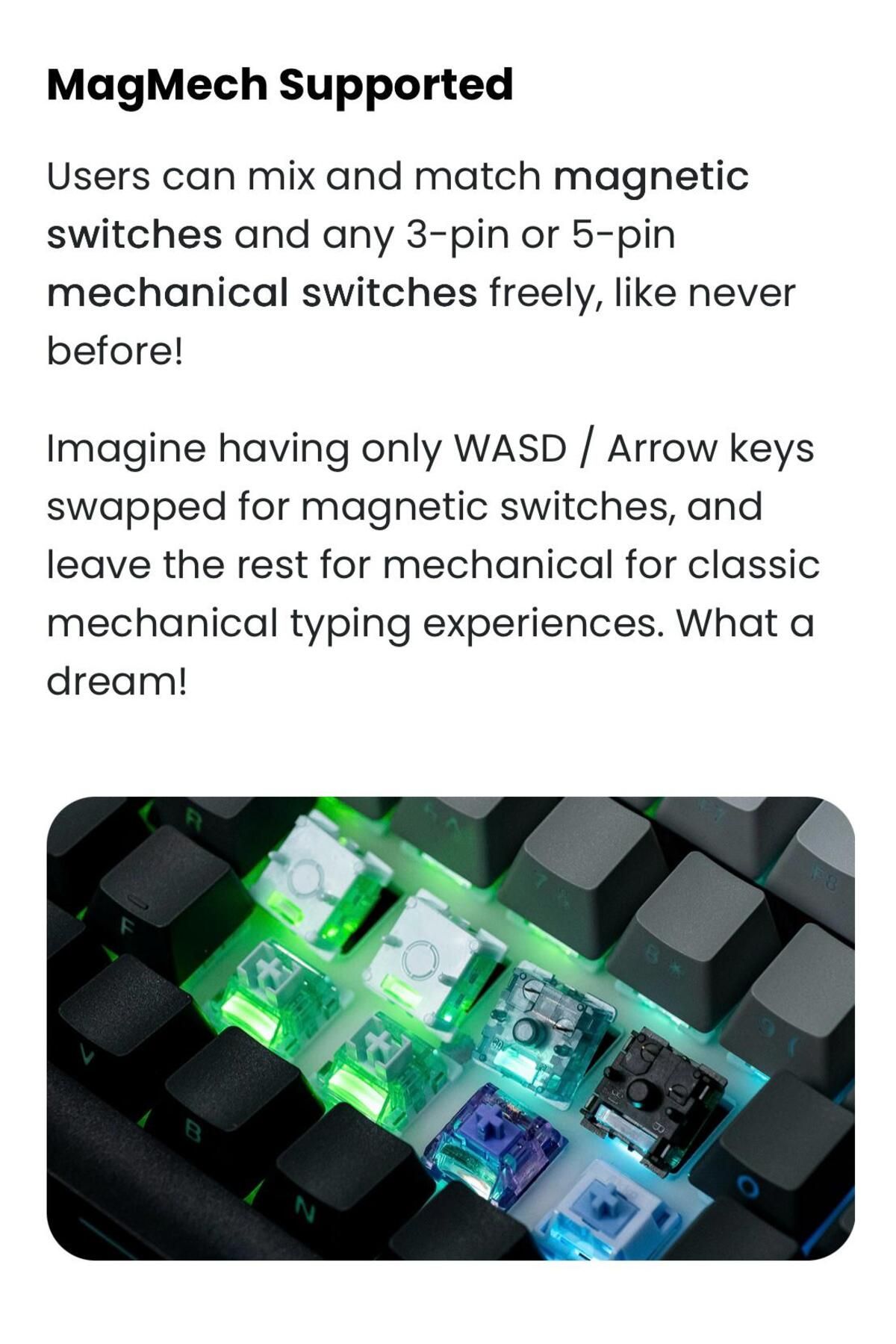 Monsgeek M1 V5 TMR – RGB Aydınlatmalı, Tam Manyetik Switch, Kablosuz 3 Modlu Mekanik Gaming Klavye - 8