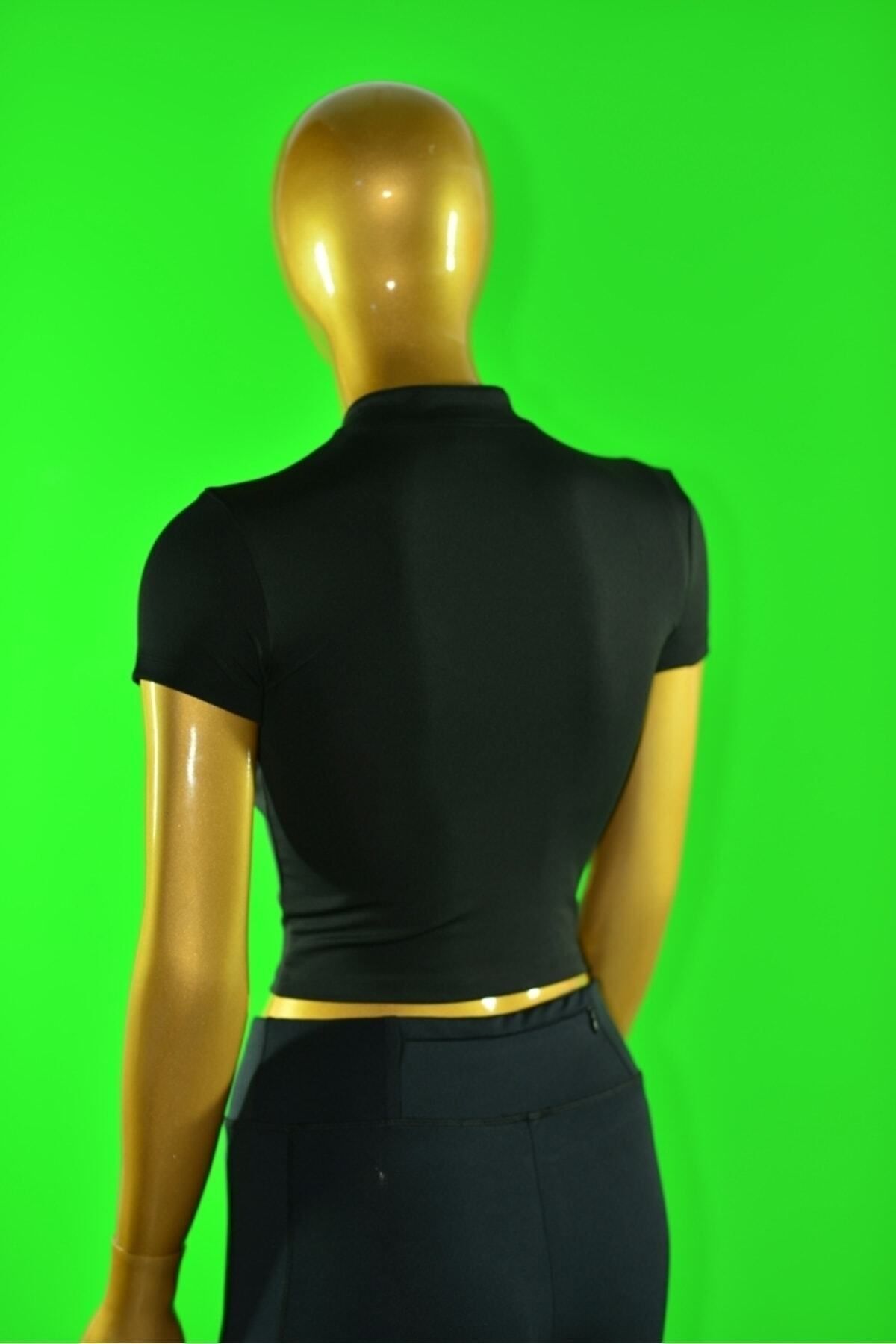 ARI MODA  Siyah Damla Yaka Kısa Kol Bluz - Görsel 8