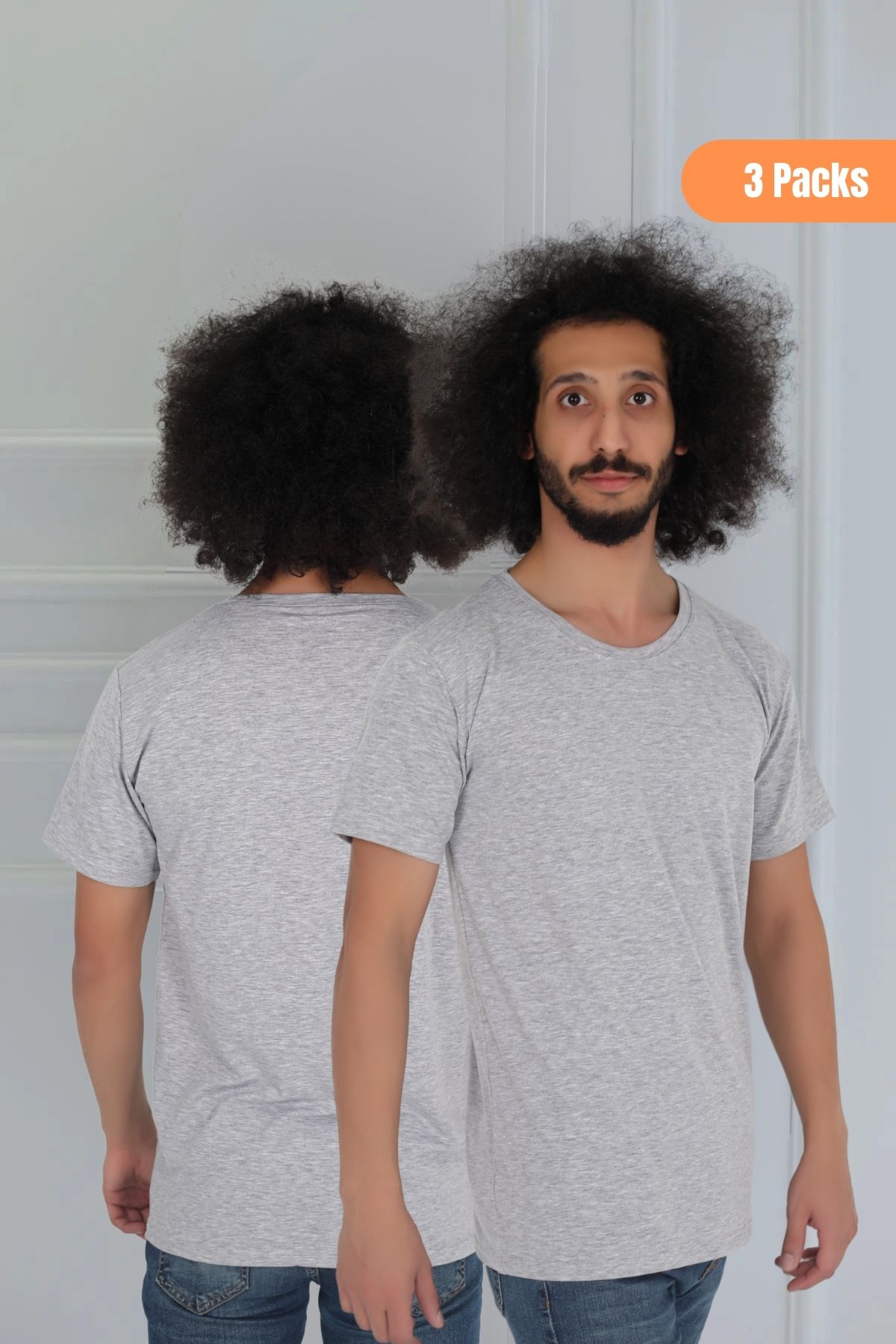 CNT-تي شيرت رجالي بأكمام قصيرة ورقبة دائرية بقصة ضيقة مكون من 3 قطع 1