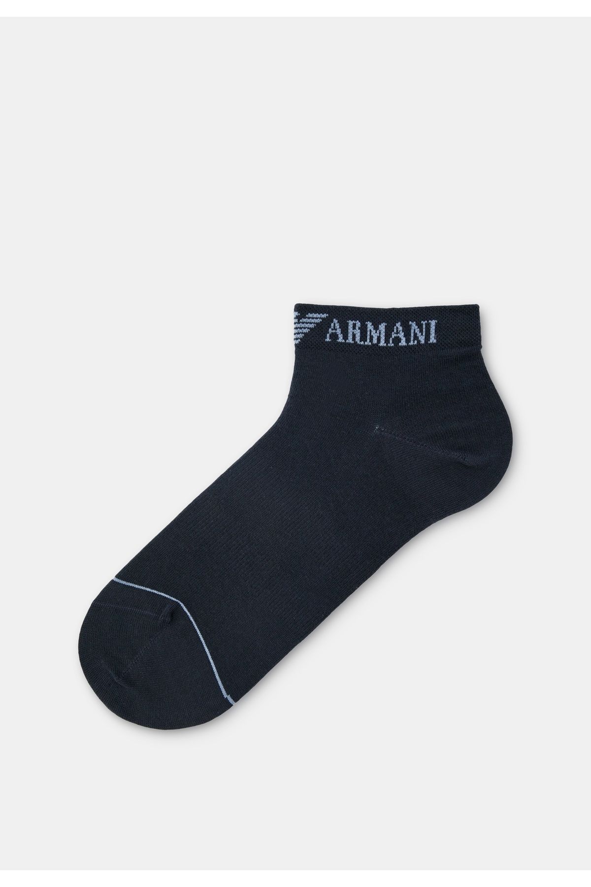 Emporio Armani-Мъжки памучни еластични къси чорапи до глезена, чифт от 3 сини EM000550 AF12276-MB154 3