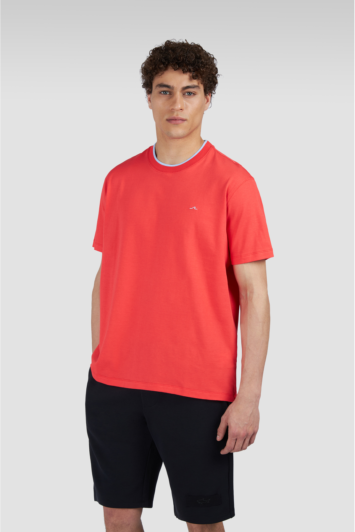 پال اند شارک تی‌شرت آستین کوتاه مردانه یقه گرد معمولی، ۱۰۰٪ پنبه، رنگ قرمز، کد ۲۵۴۱۱۰۳۳-۶۹۸