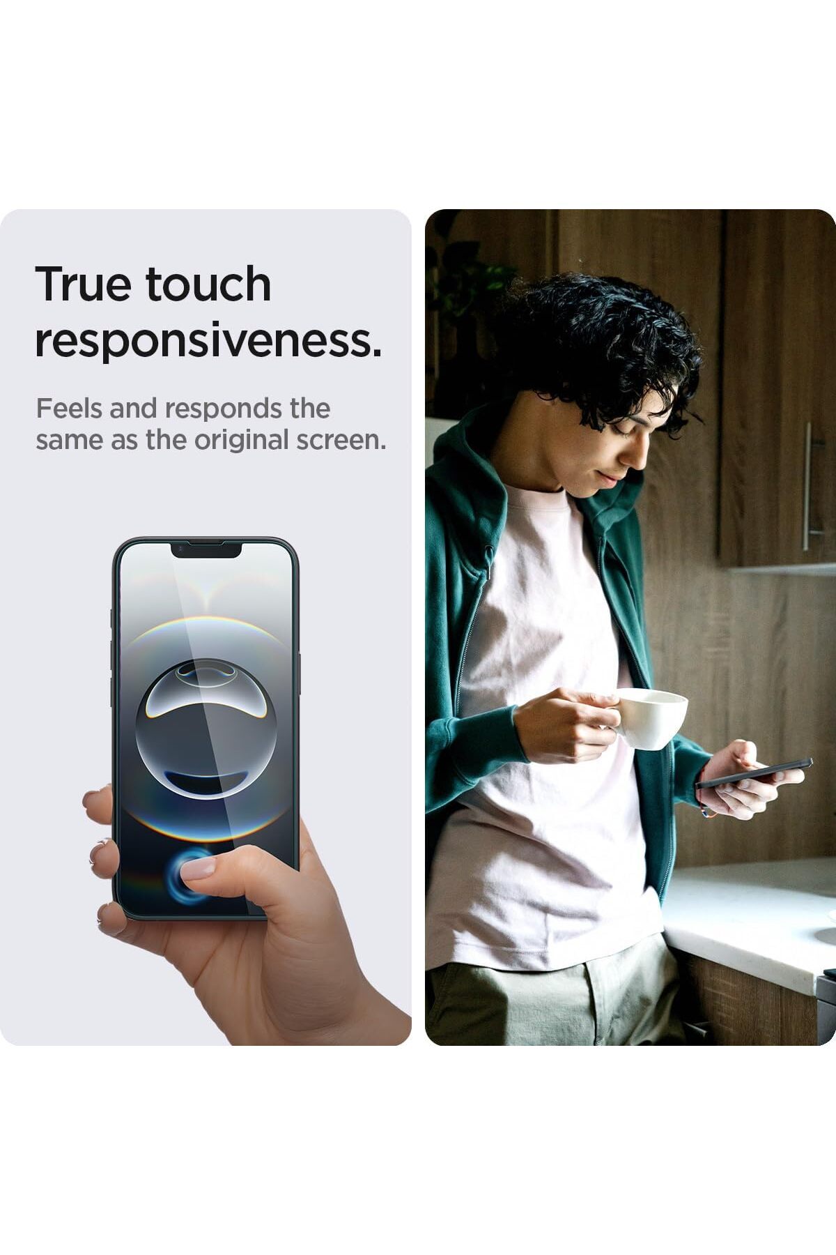 Spigen-Spigen GLAStR EZ FIT PRIVACY 2 Pack for iPhone 16e / 14 / 13 Pro / 13 Screen Protector 4