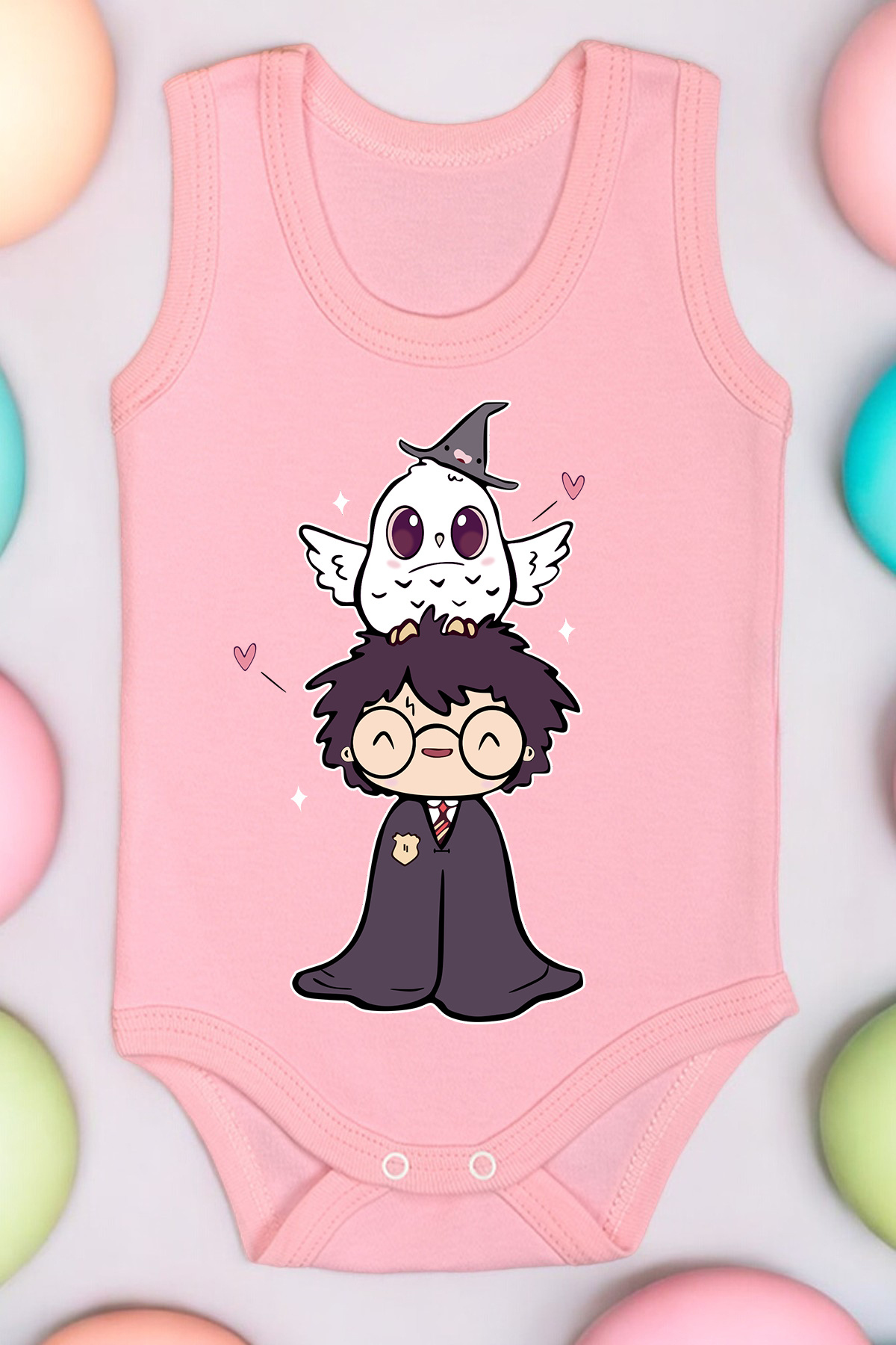 bebetospik Harry Potter Karikatür Baskılı Pamuk Atlet Zıbın fotoğrafı 2 (önizleme)