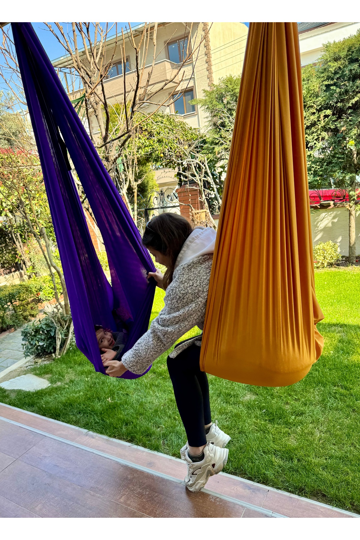 kubbe Koza Cuddle Yoga Swing Çocuk Aktivite Salıncağı Duyusal Salıncak, Hamak Salıncağı fotoğrafı 5 (önizleme)