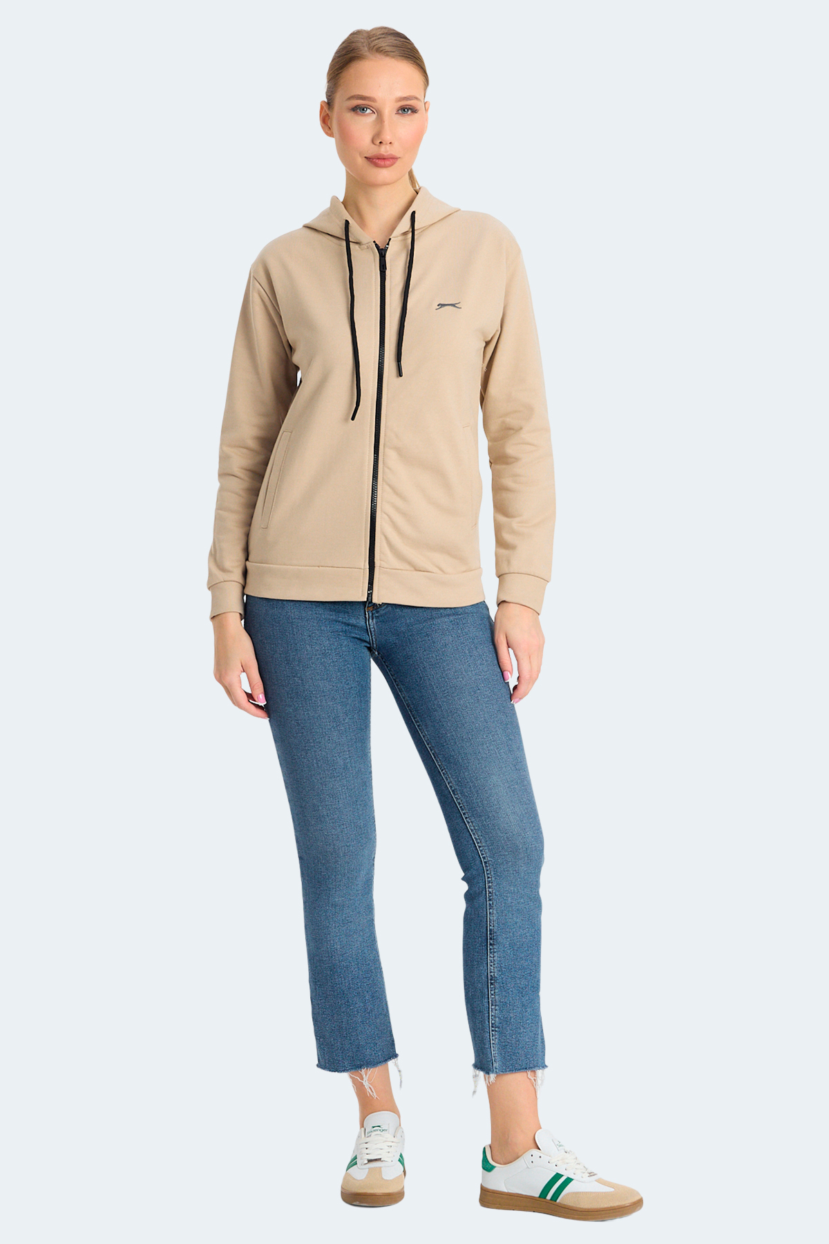Slazenger KINET Kadın Sweatshirt Bej görsel 7