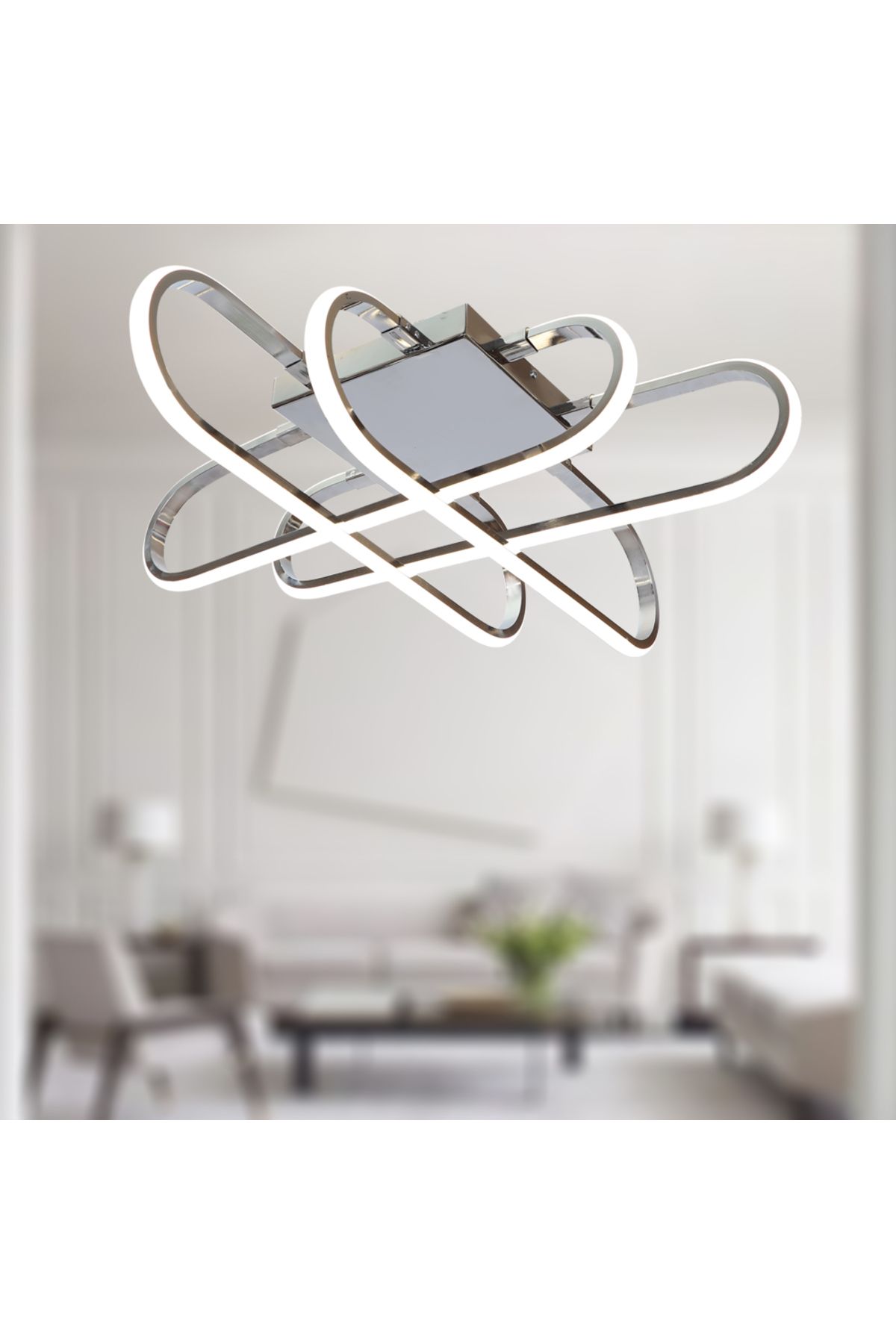 TT AYDINLATMA-Tt338-Kr-3Color Tt Lighting Kasef Model (with 3 Color Light Modules) Chrome Plated Led Chandelier 3