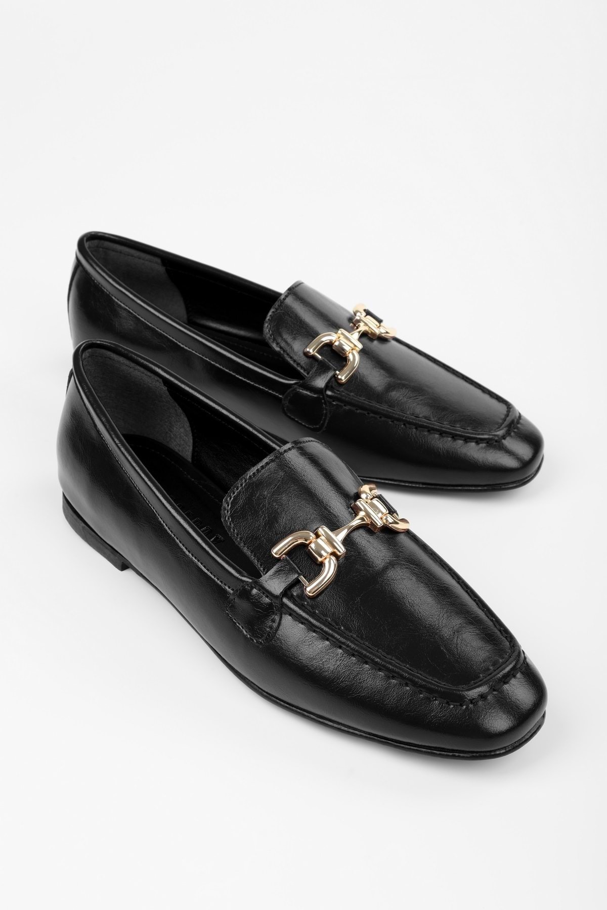 Shoeberry-Women's Daze Black Skin Ballerinas 6