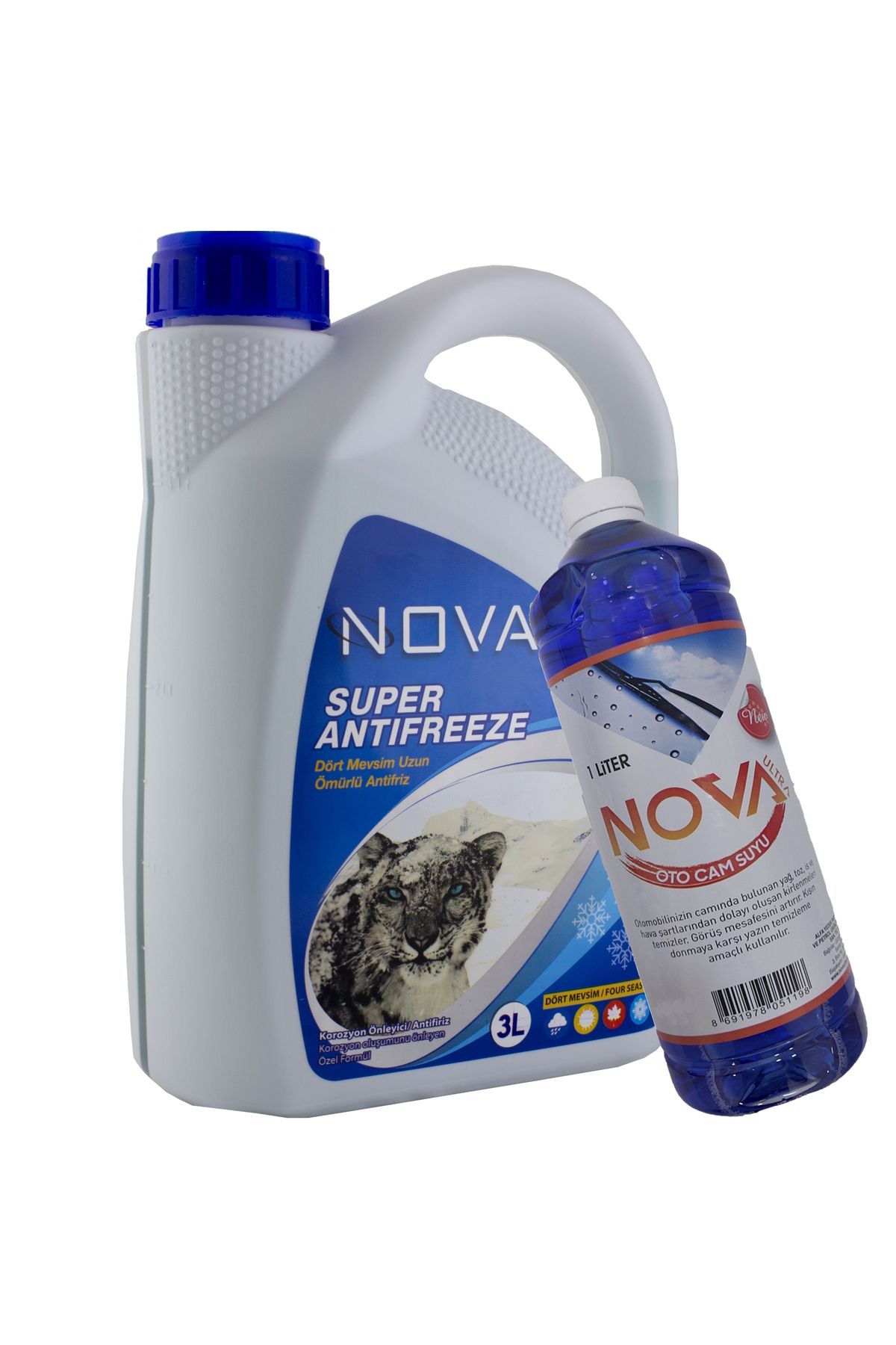 Nova Ultra -40 Derece 3 Litre Yeşil Antifriz + Oto Cam Suyu 1 L